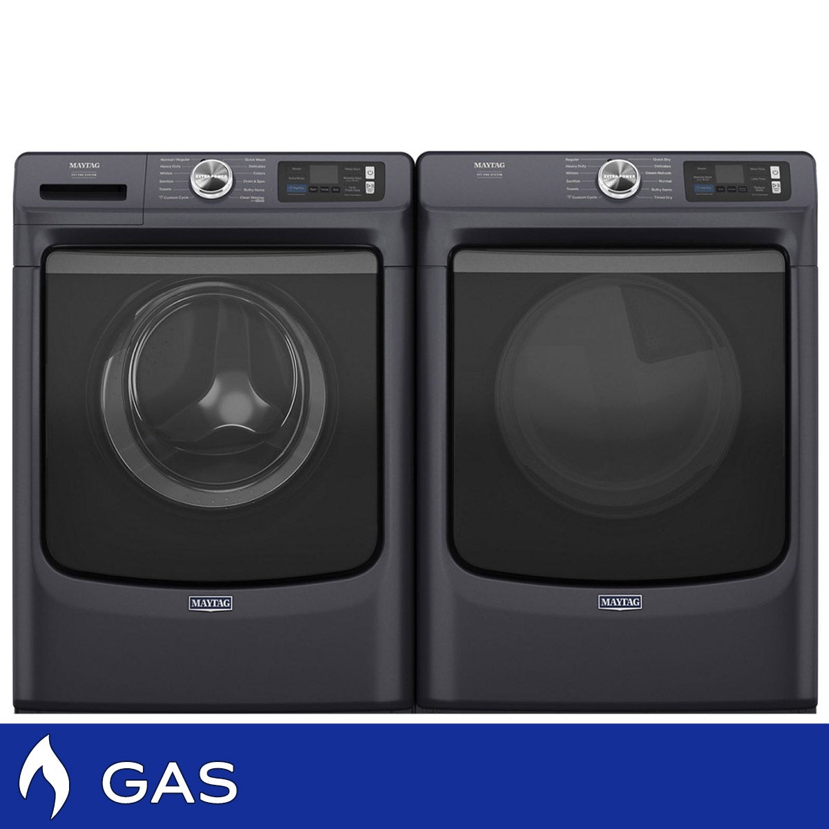 Maytag Smart Pet Pro 5.0 cu. ft. Front Load Washer and 7.4 cu. ft. GAS Dryer