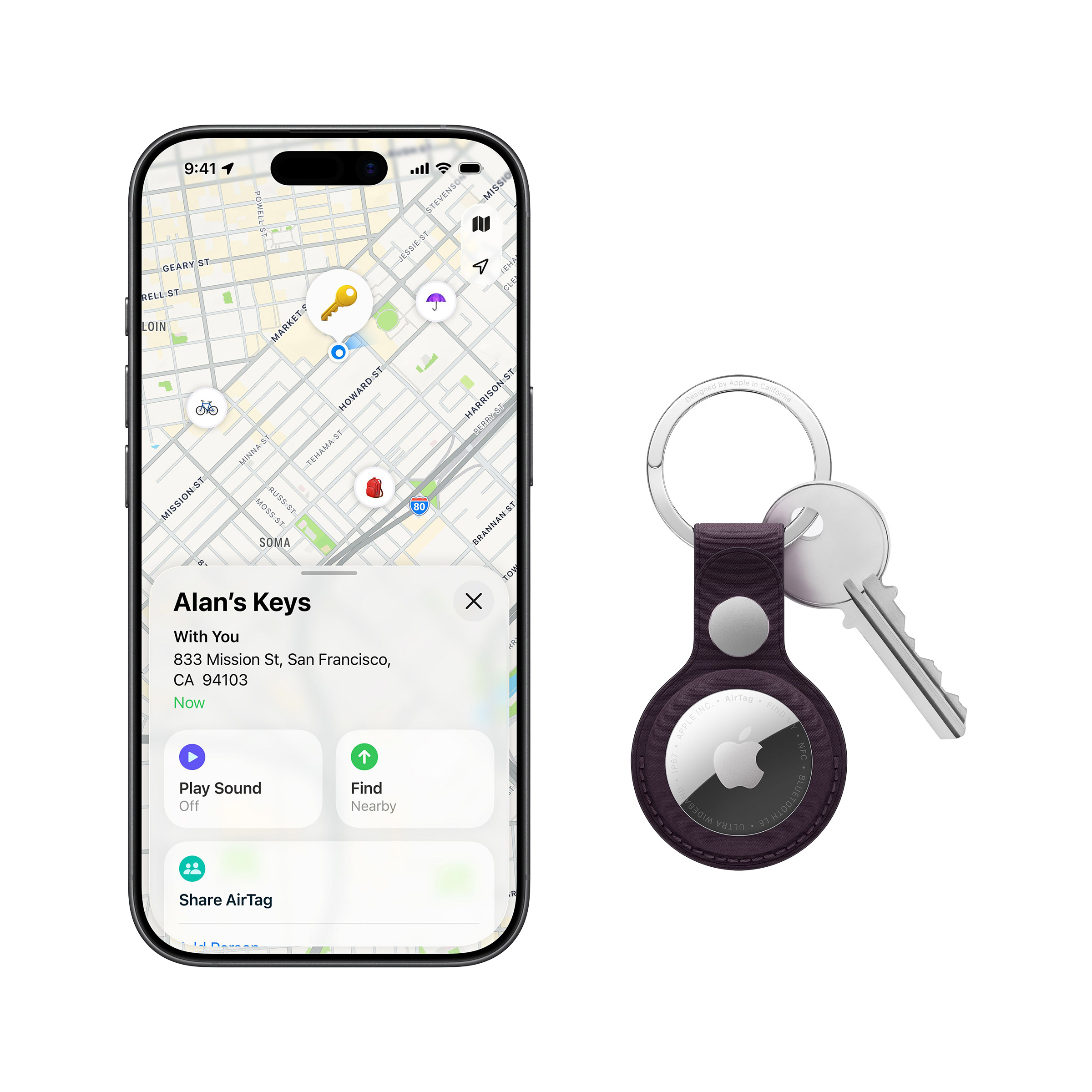 Apple AirTag (2nd generation), 4-pack, Includes additional AirTag
