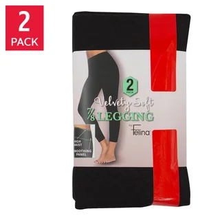 FELINA + WOMEN'S VELVETY SOFT LEGGING 2PK