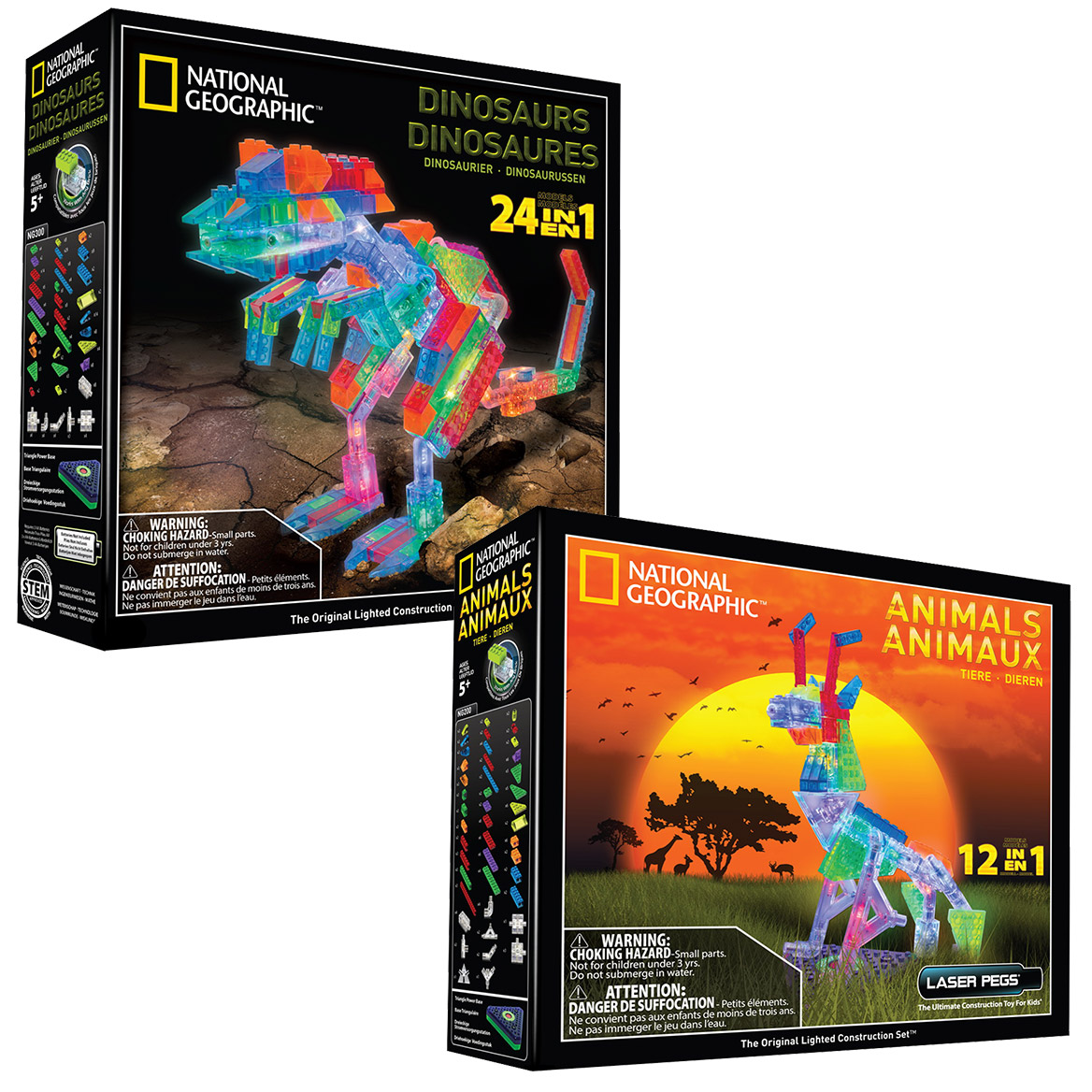 Laser Pegs Animals and Dinosaurs Bundle