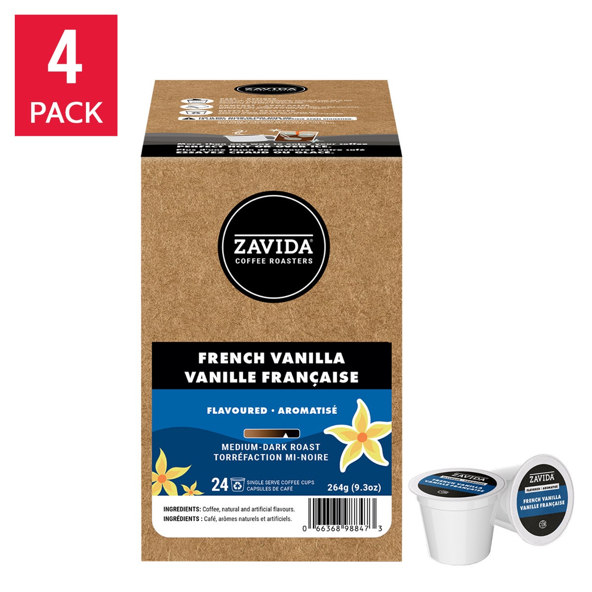 Zavida French Vanilla Coffee K-Cup Pods, 96- count | Costco