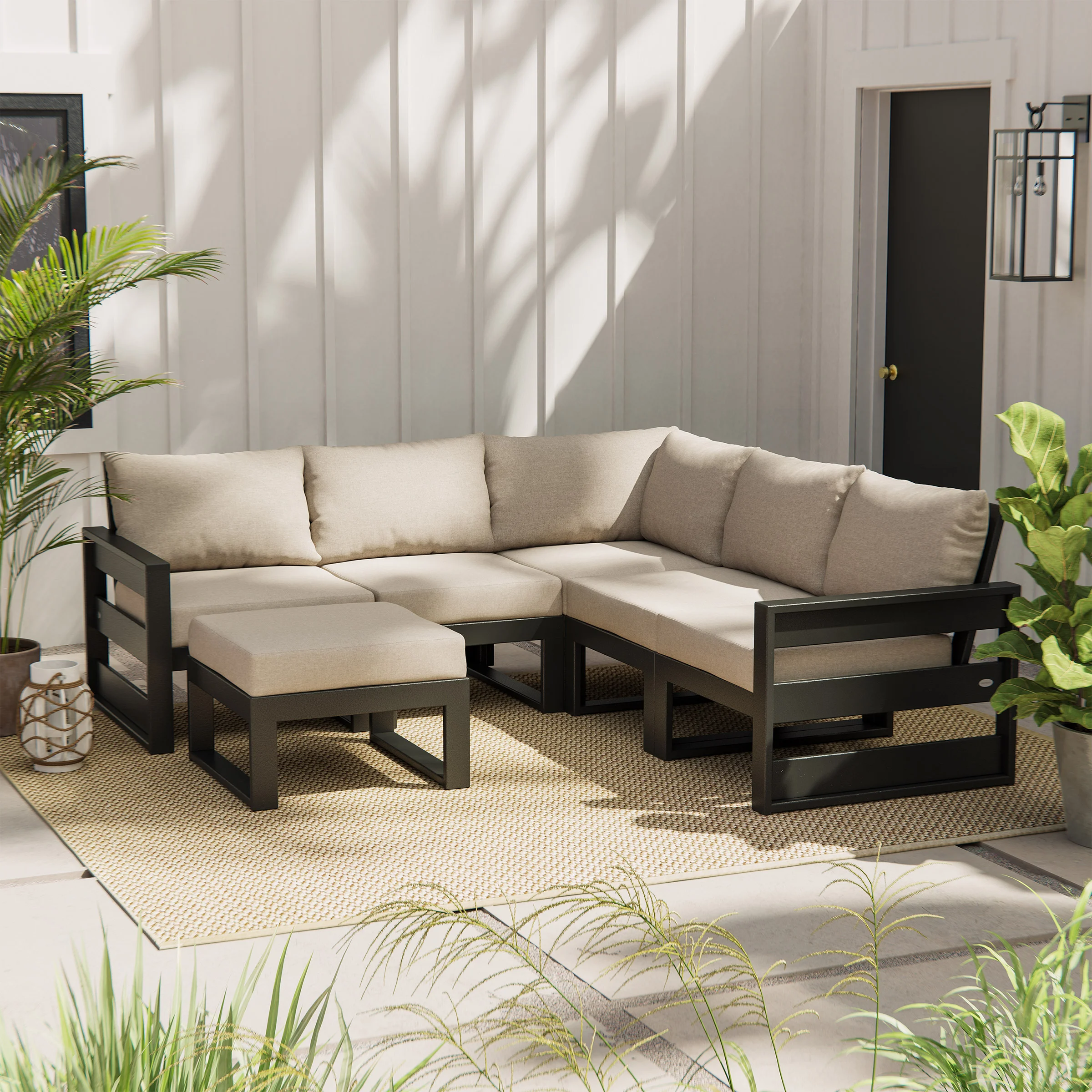 POLYWOOD Westport 6-piece Outdoor Patio Modular Deep Seating Set
