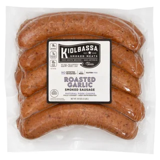 Kiolbassa Roasted Garlic Smoked Sausage, 48 oz