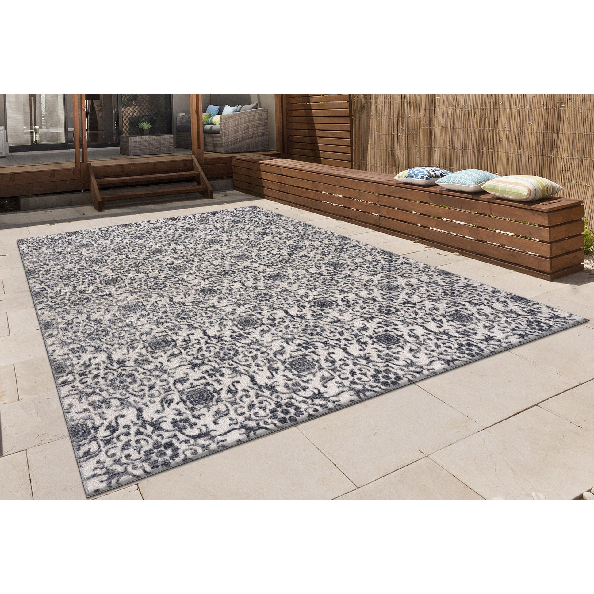 カーペット　PURELONG COLLECTION　コストコ入荷　ART carpet 素材ポリプロピレン80％　ポリエステル20％　表グレイ 200cm×275cm Art Carpet Indoor/Outdoor Rug Collection, Gray | Costco