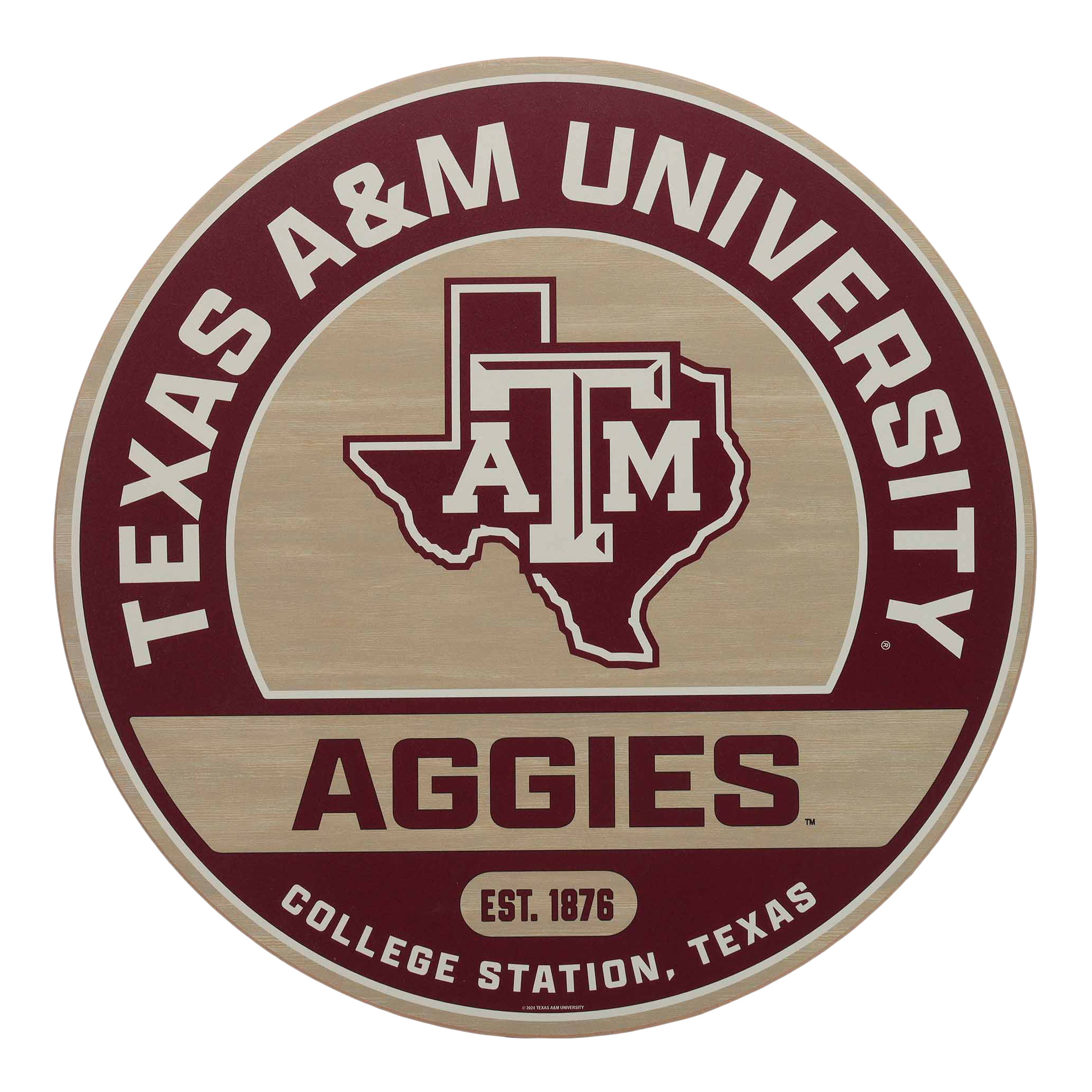 NCAA Wood Round Wall Sign