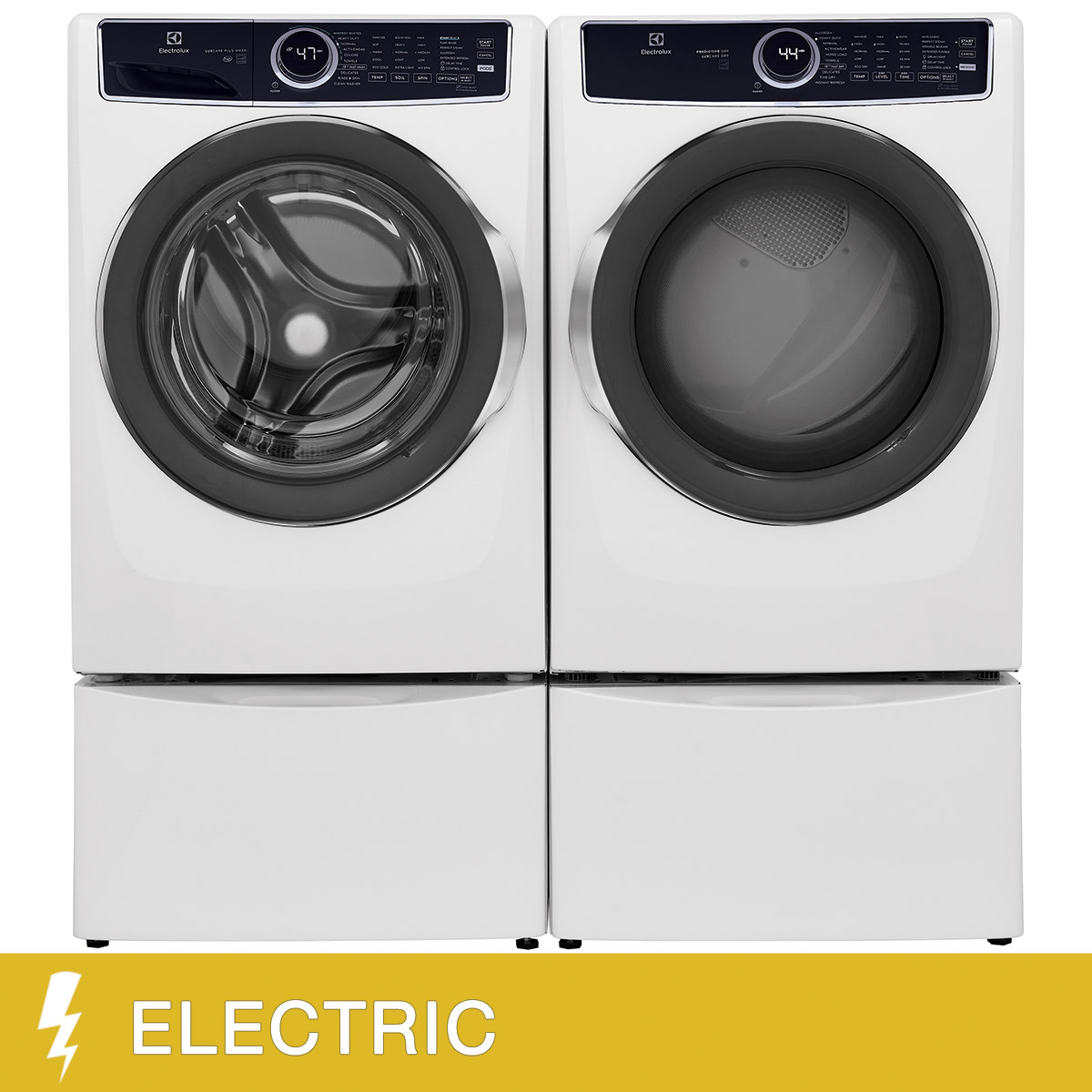 Electrolux 5 Series Laundry Bundle 5.2 cu ft. Front Load Washer and 8.0 cu ft. Electric Dryer with Storage Pedestal