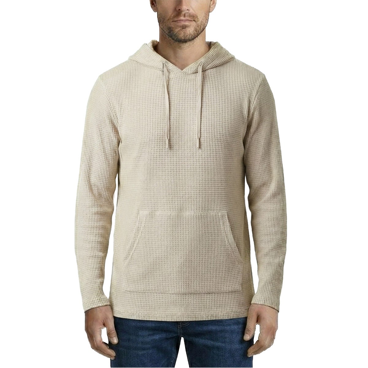 Rainforest Men’s Textured Hoodie Stretch Pullover Kangaroo Pocket Sweatshirt