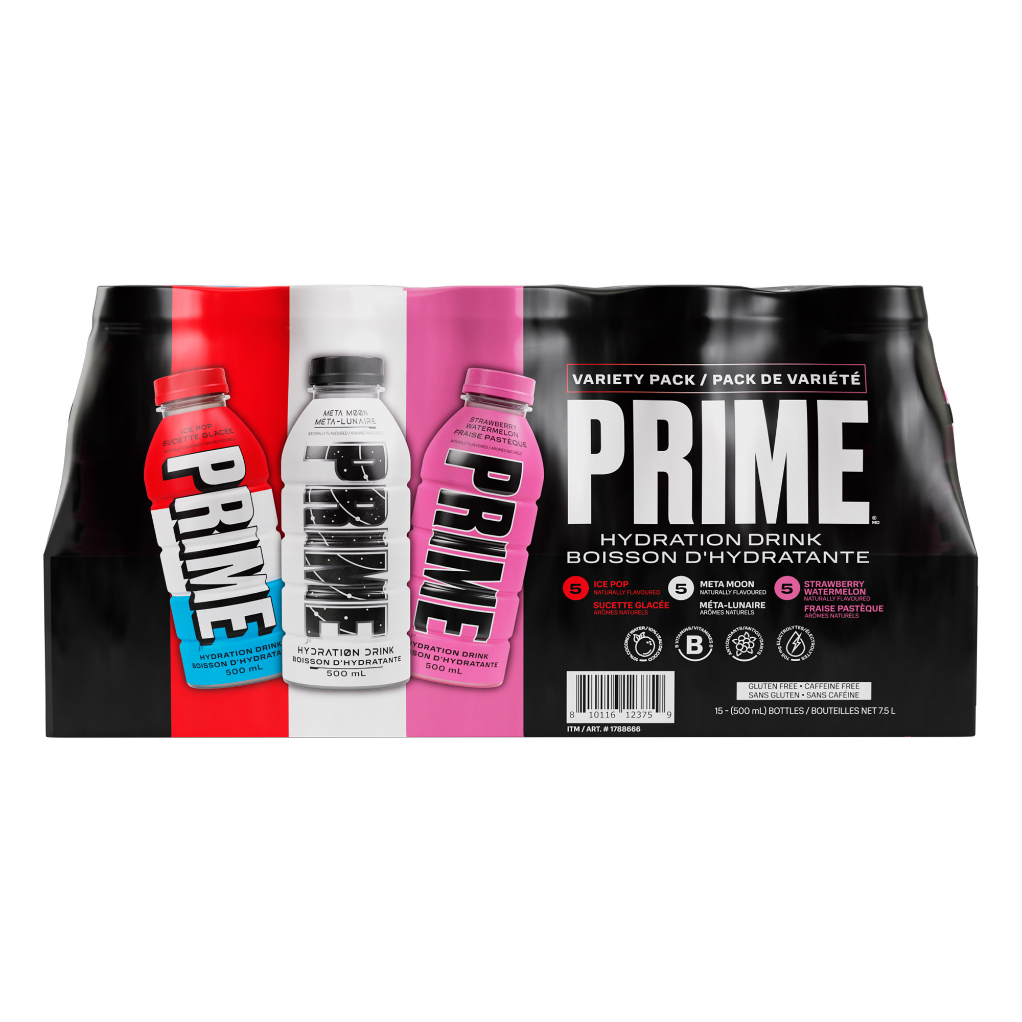 PRIME Hydration Variety Pack 500 mL 15-pack