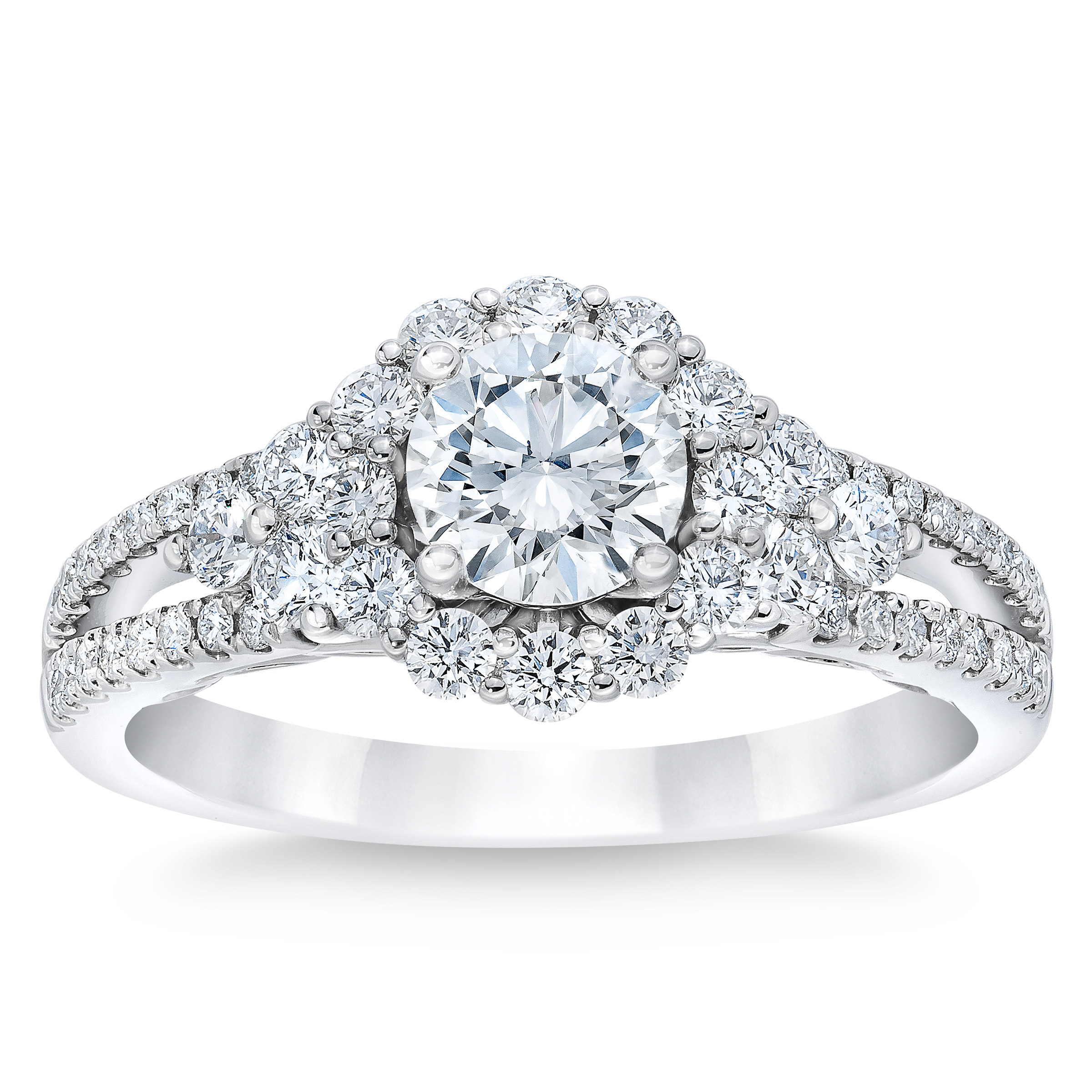 Round Brilliant ctw VS2 Clarity, I Color Diamond Platinum