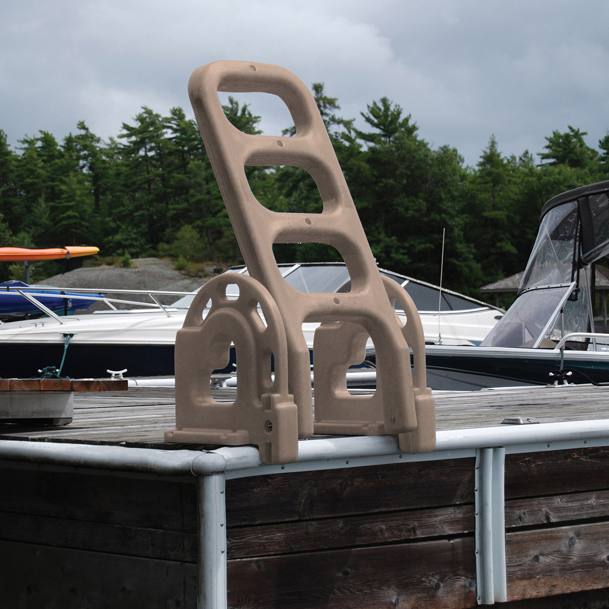 4 Step Polyethylene Dock Ladder Flip Up