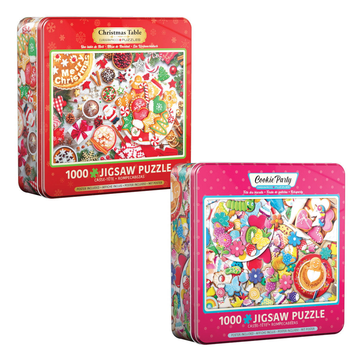 Eurographics Deluxe Puzzle 1000 Piece 2 Pack - Christmas Table and