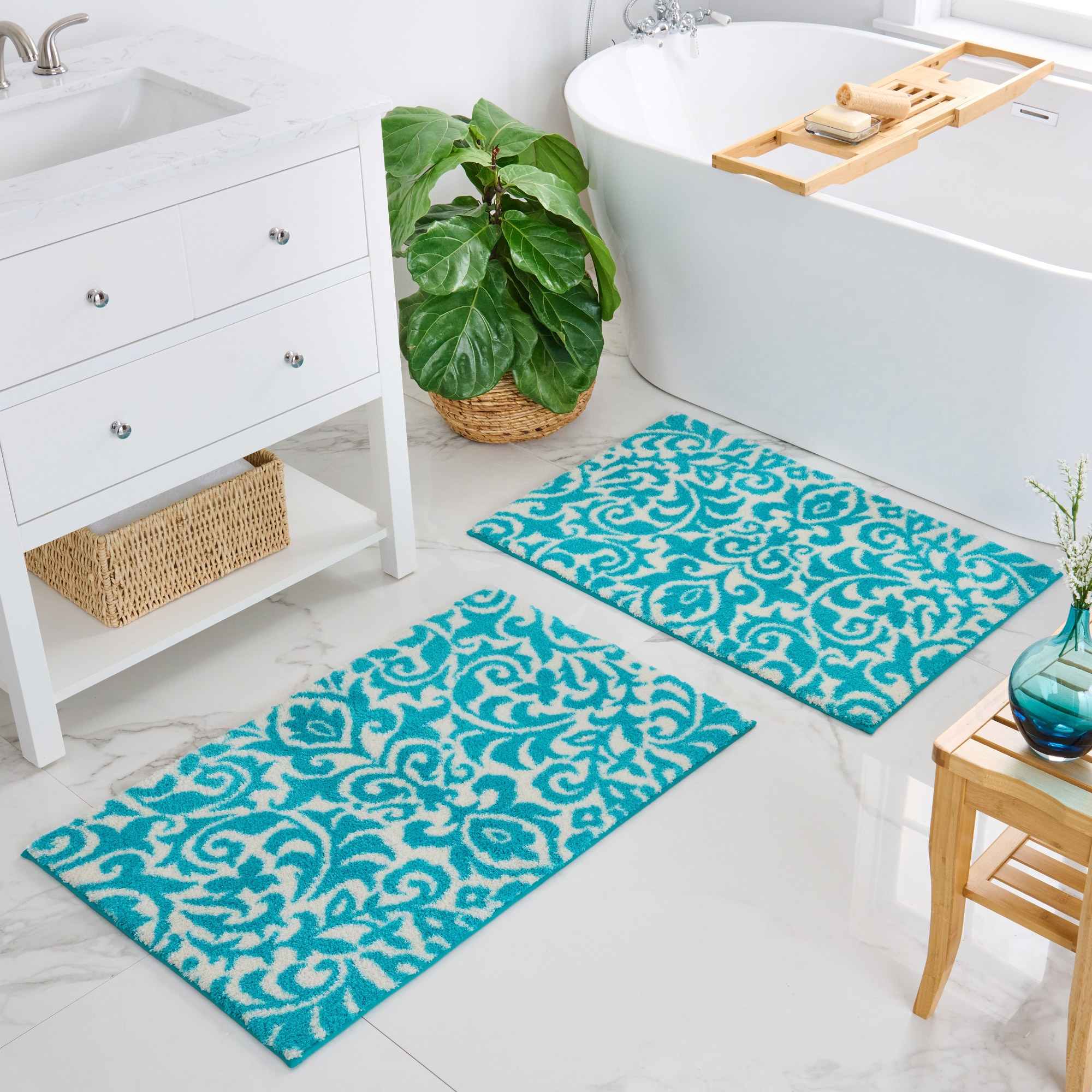 WelHome Printed Bath Rugs  2-pack