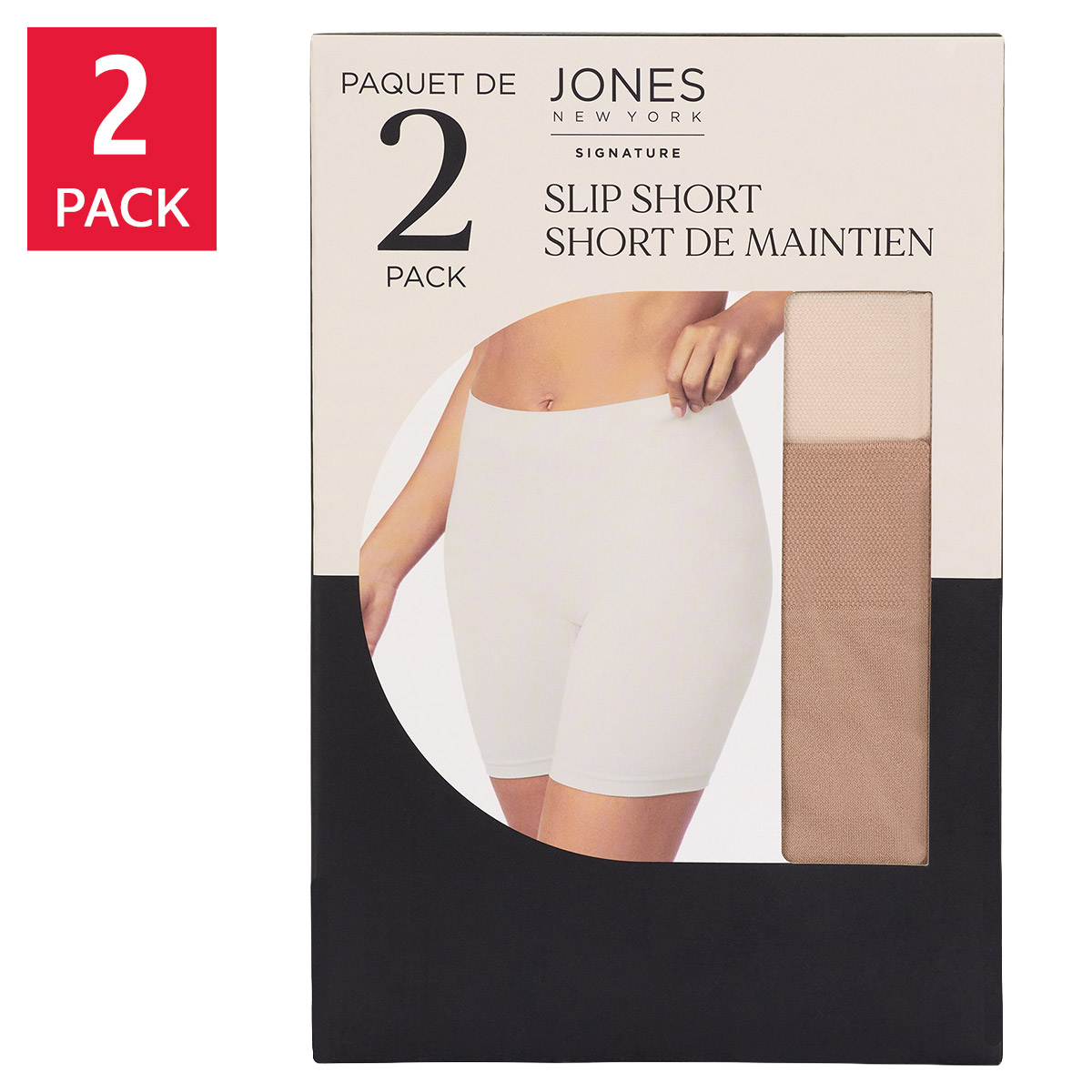 Jones New York Women's Seamless Slip Short, 2-pack