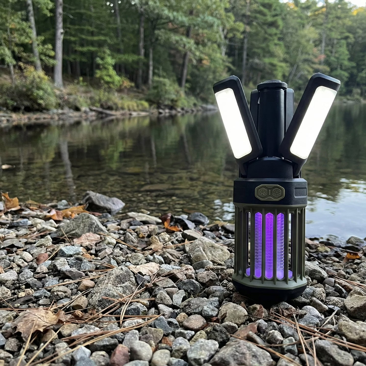 KingCamp 2-in-1 Rechargeable Camping Lantern w/Bug Zapper, 2-pack