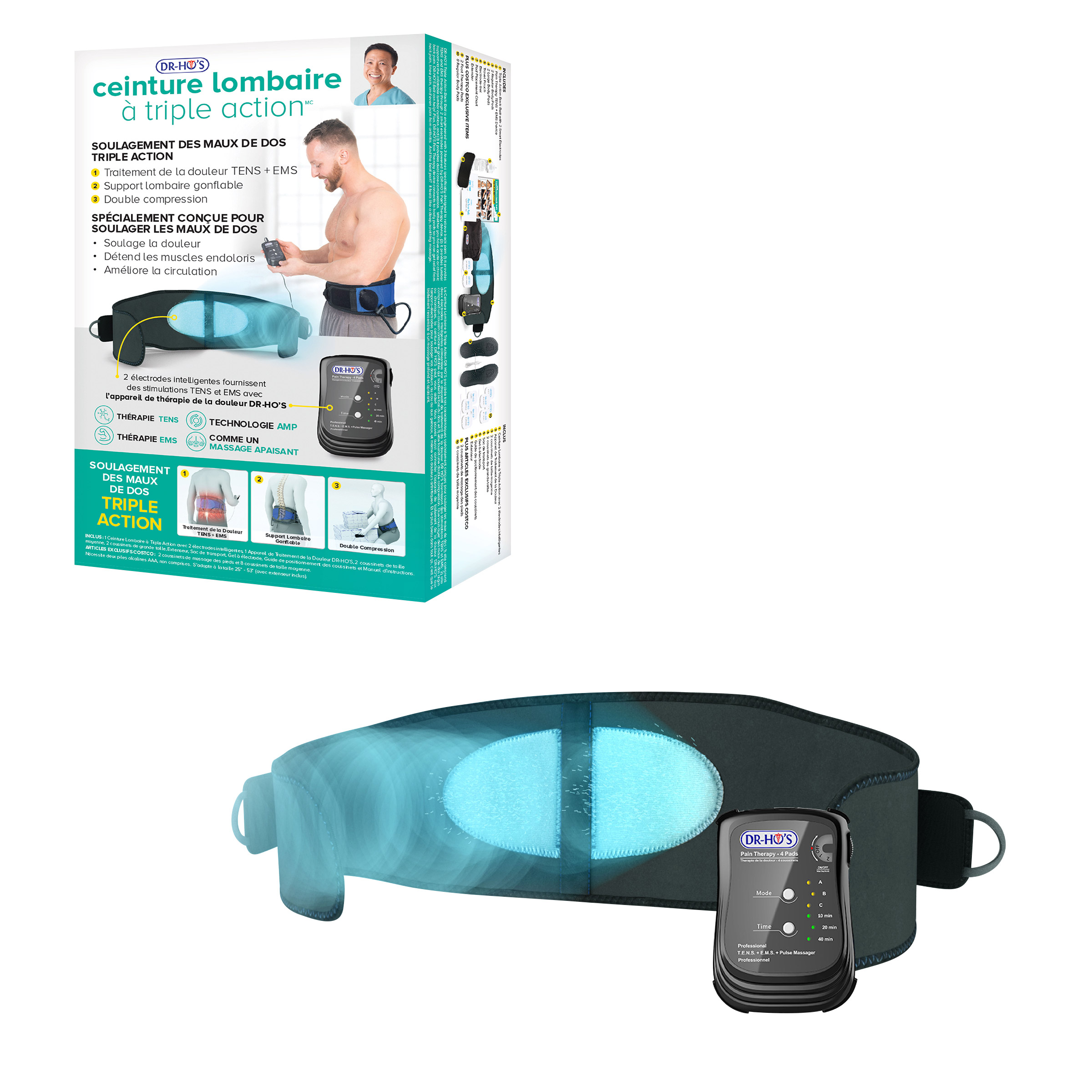 Ceinture dorsale TENS à triple action DR-HO'S Costco