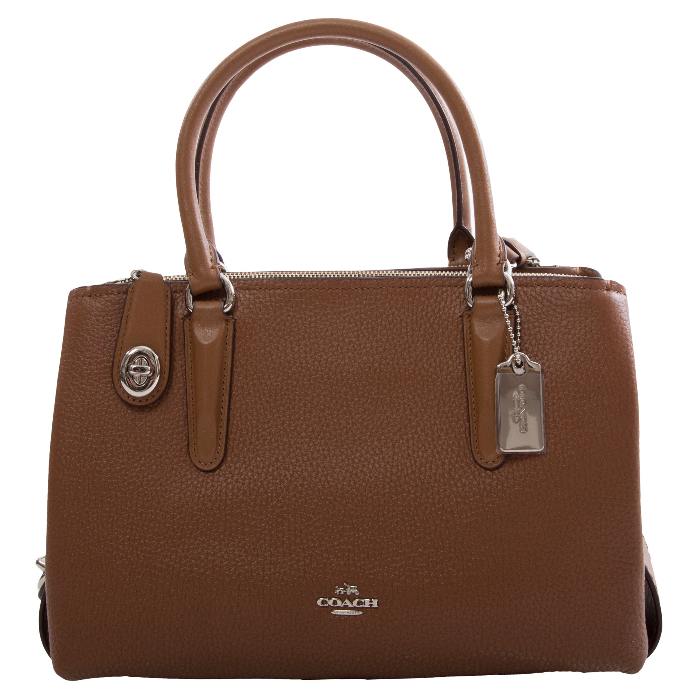 Coach Pebbled Brooklyn 28 Saddle Bag, Light Brown | Costco