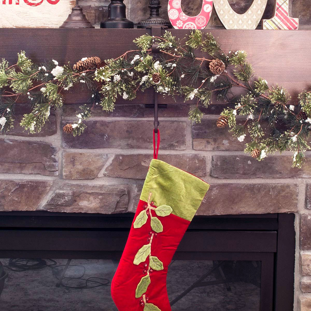 1PC Christmas Stocking Support de cheminée de cheminée de Noël