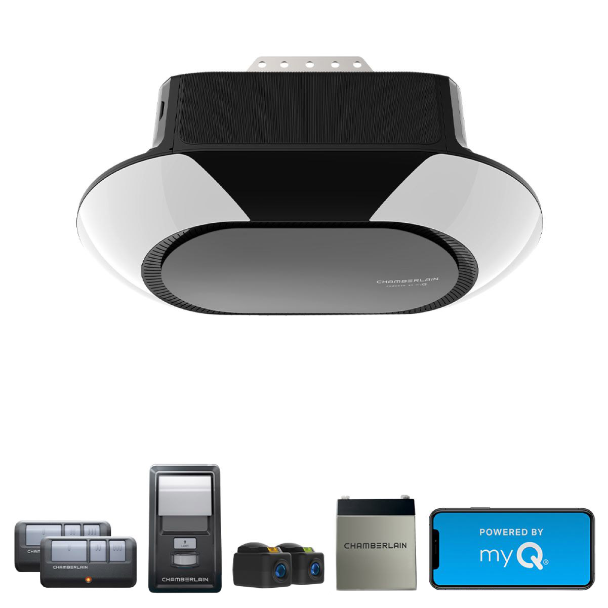 Chamberlain 1-1/4HP Smart Garage Door Opener with Ultra-quiet Belt & Battery Back Up