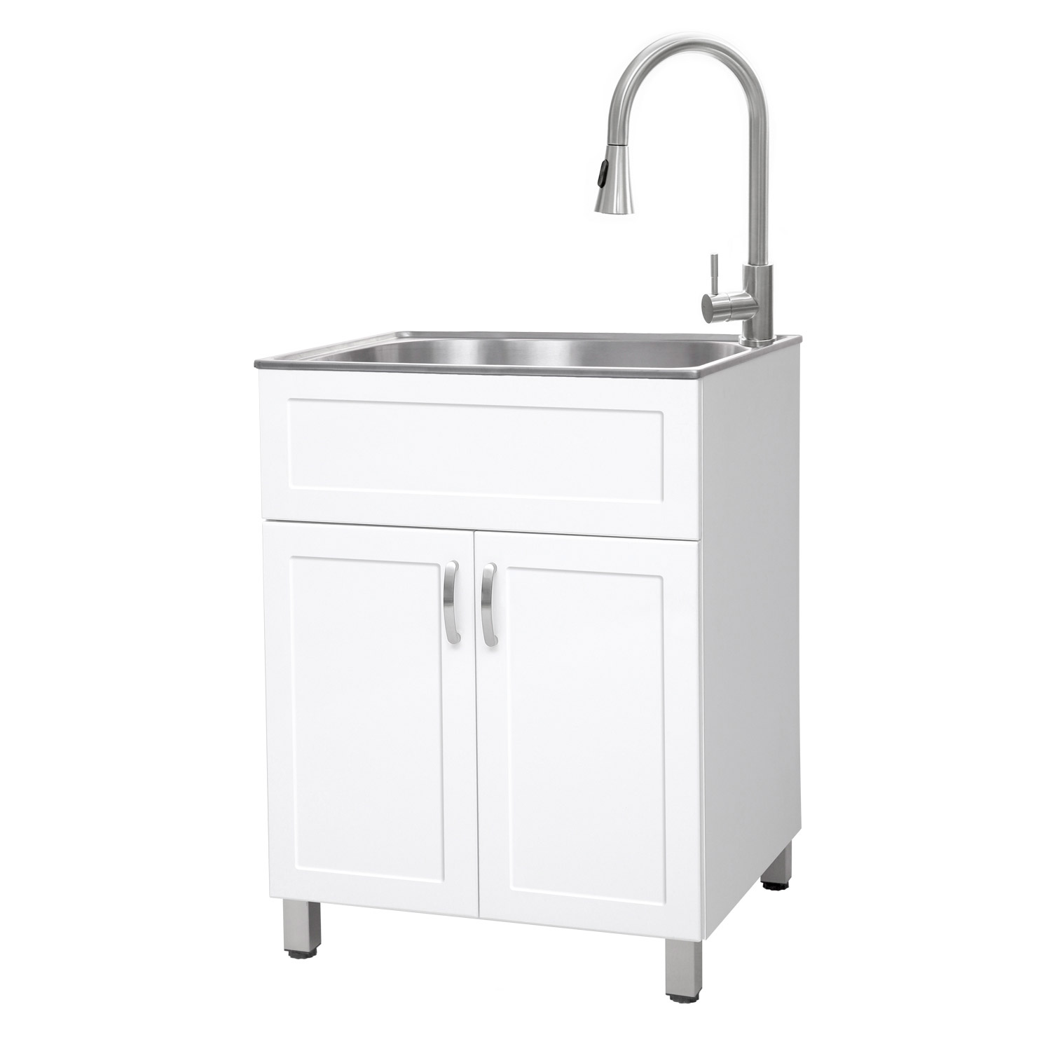 Transform 24.1 in. All-in-one RTA Laundry Cabinet with Stainless Steel Sink and Faucet