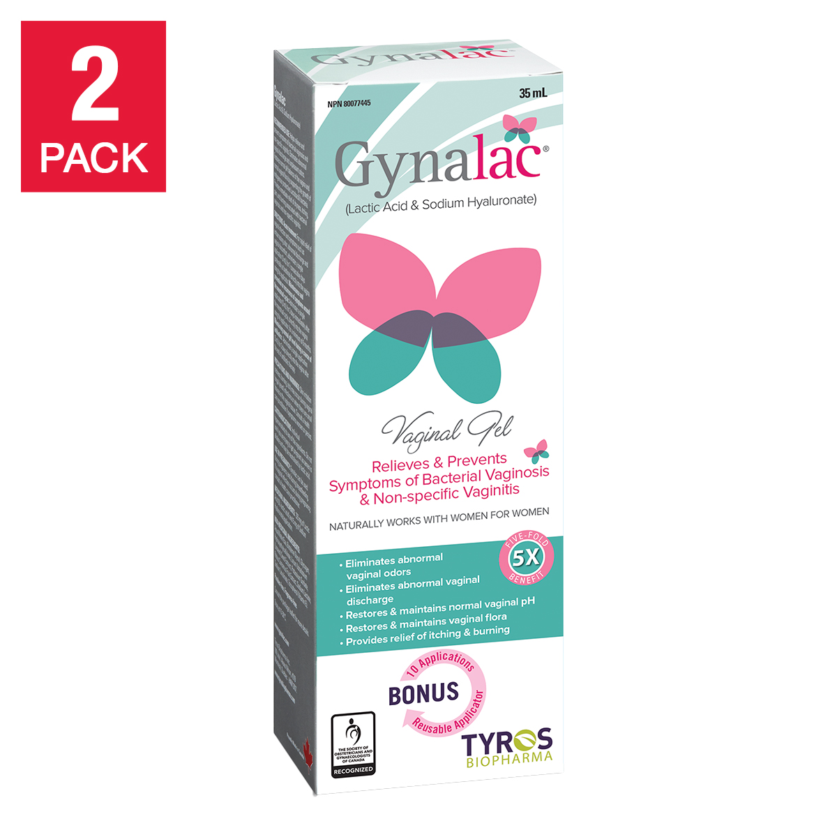 Gynalac Vaginal Gel, 2 x 35 mL
