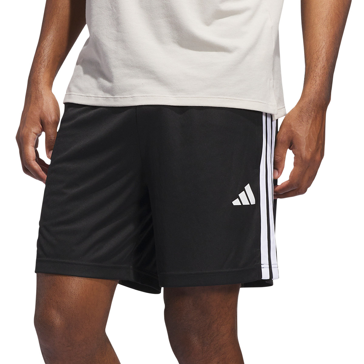 adidas Men’s Active Shorts 3-Stripe Zip Pockets Moisture Wicking New Sizes S-3XL