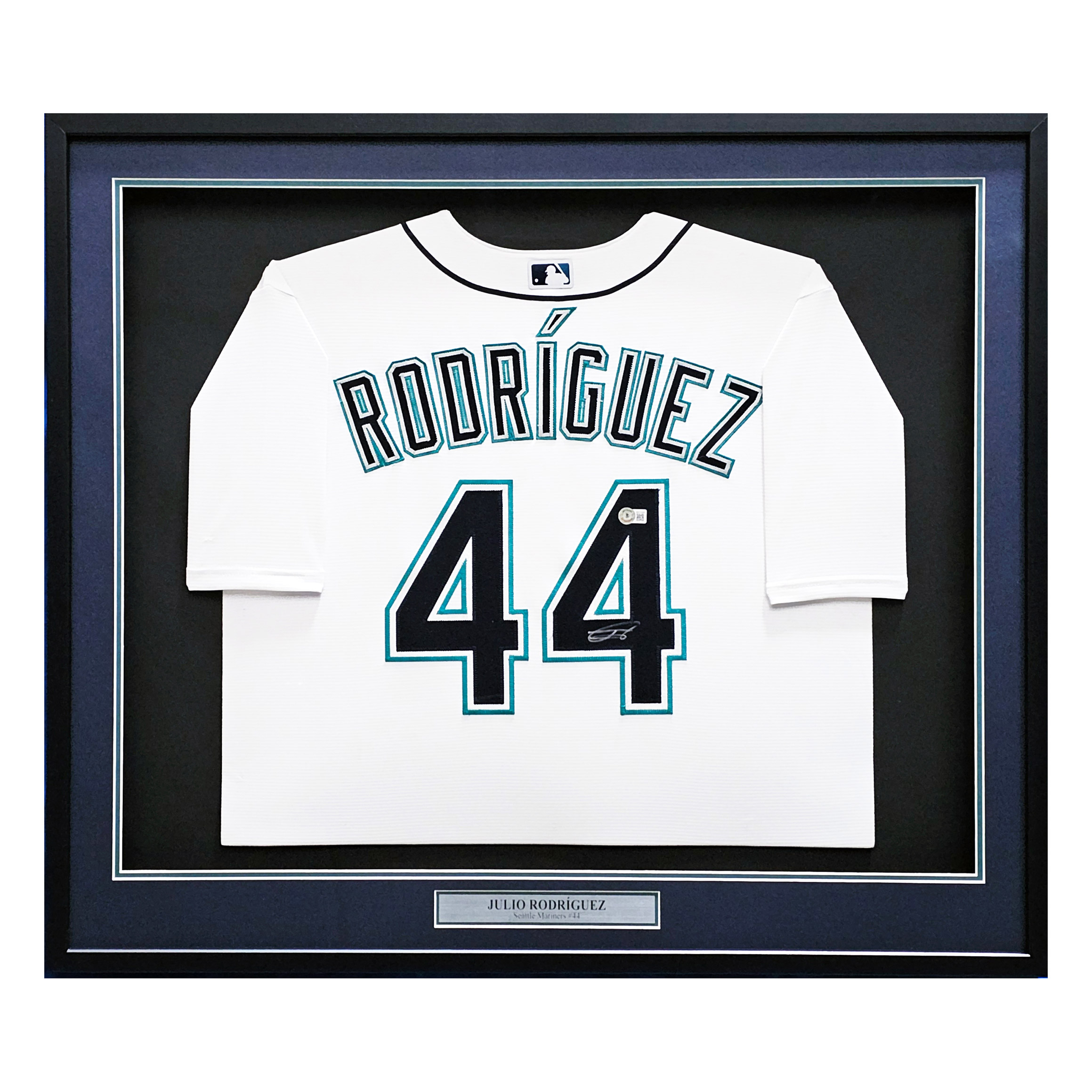 Seattle Mariners Julio Rodriguez Autographed Framed White Nike Jersey Beckett