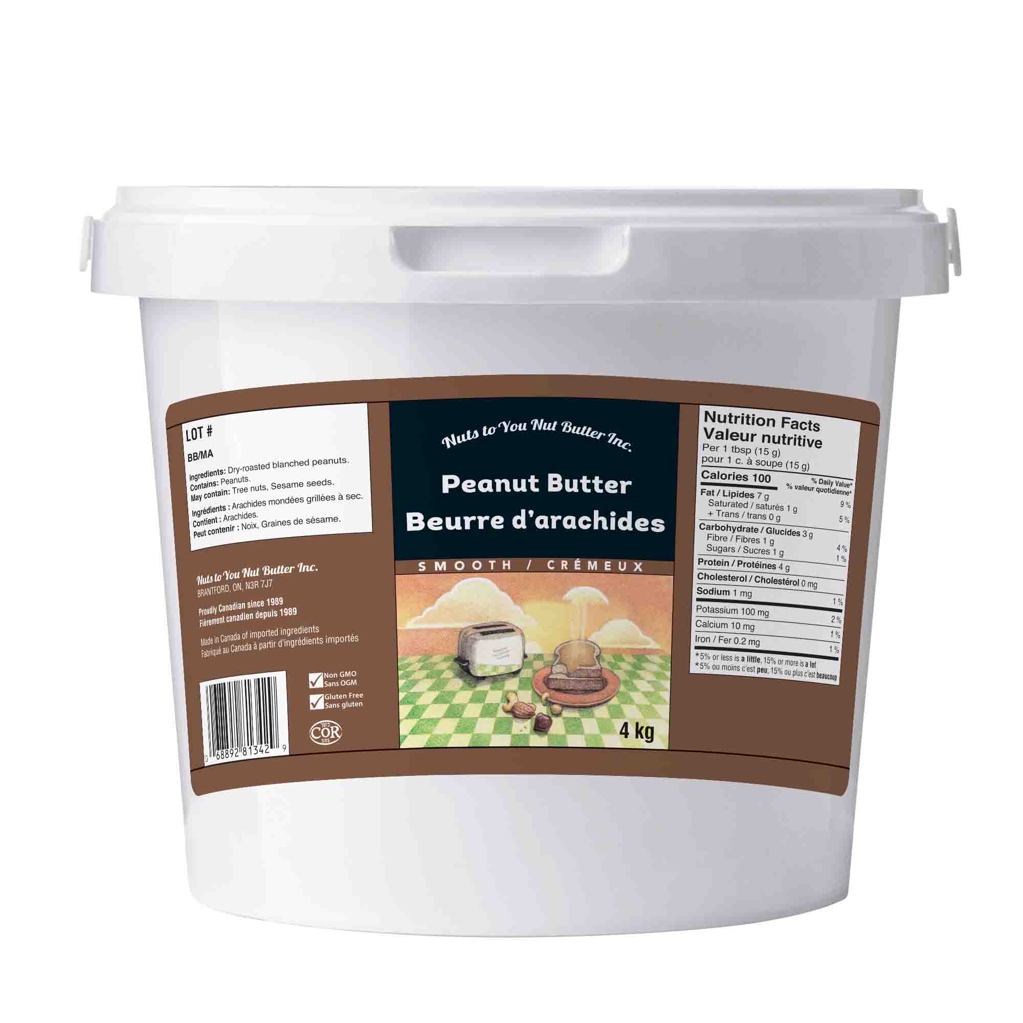 Nuts to You Nut Butter Inc. Peanut Butter Smooth, 4.09 KG