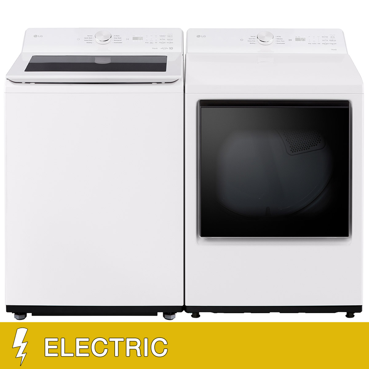 LG 5.0 cu. ft. Top Load Washer and 7.3 cu. ft. Rear Control ELECTRIC Dryer with Easy Unload Bundle