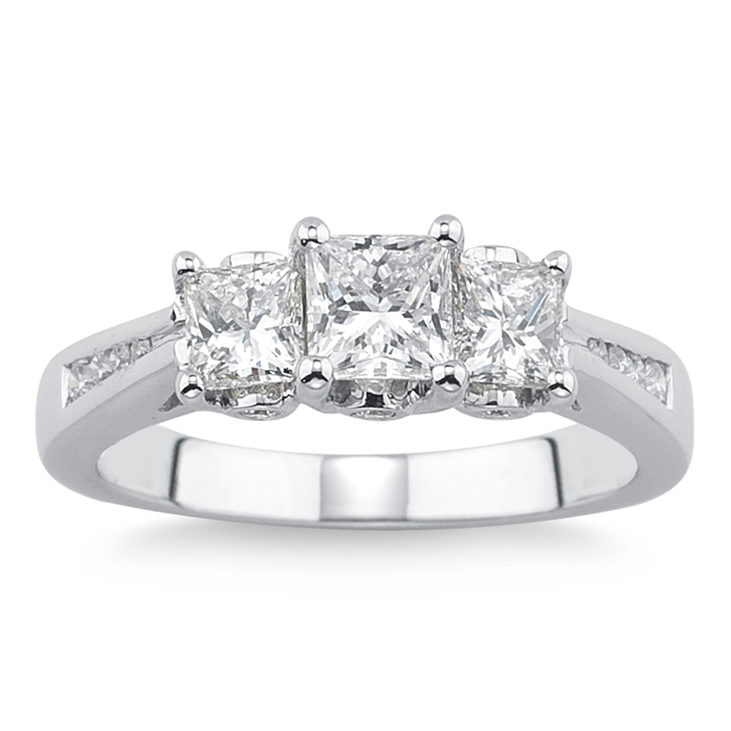 Three-stone Princess Cut Diamond Ring (1.12 ctw) | Costco