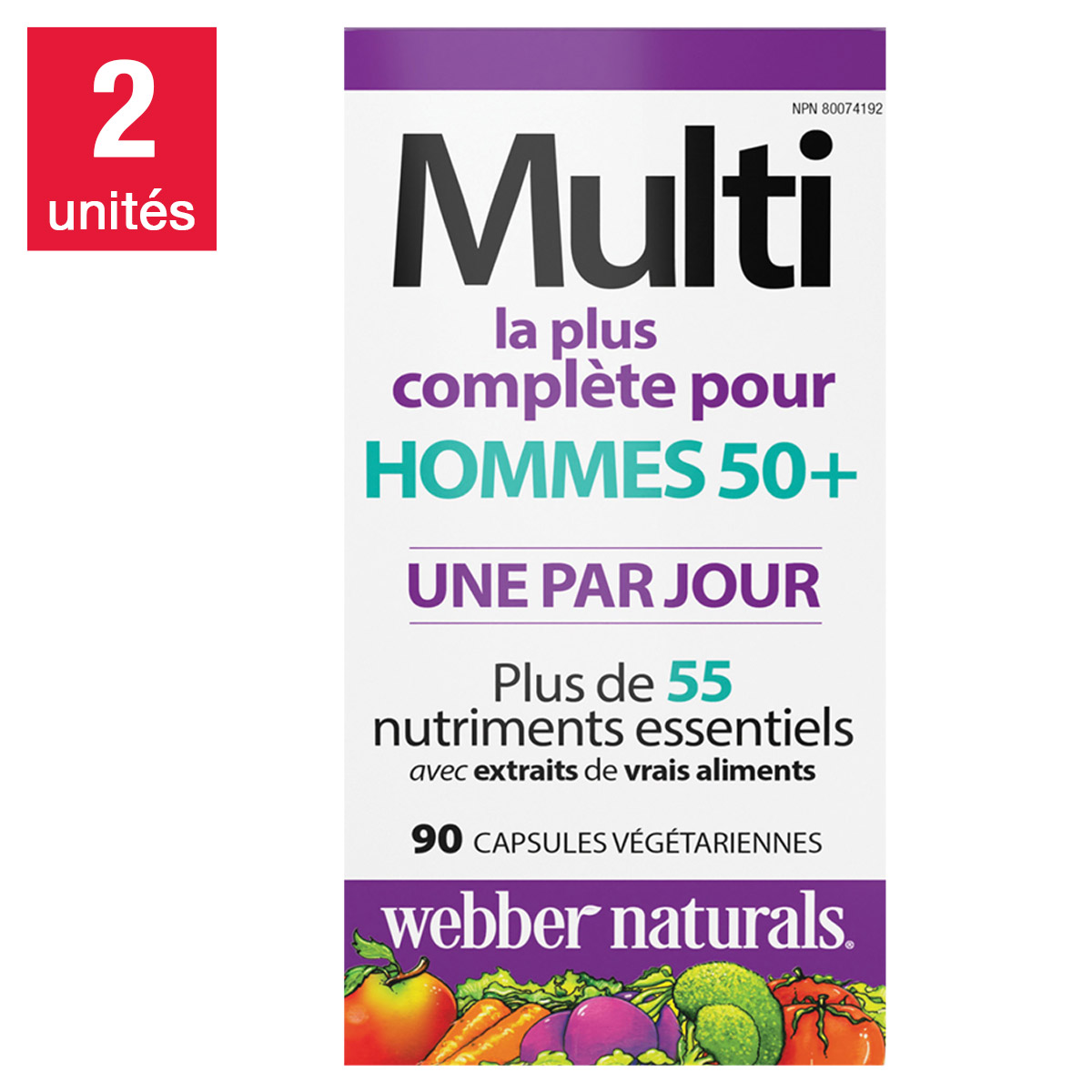 webber naturals - Multi la plus complète pour hommes 50+ - 2 x 90 capsules végétariennes