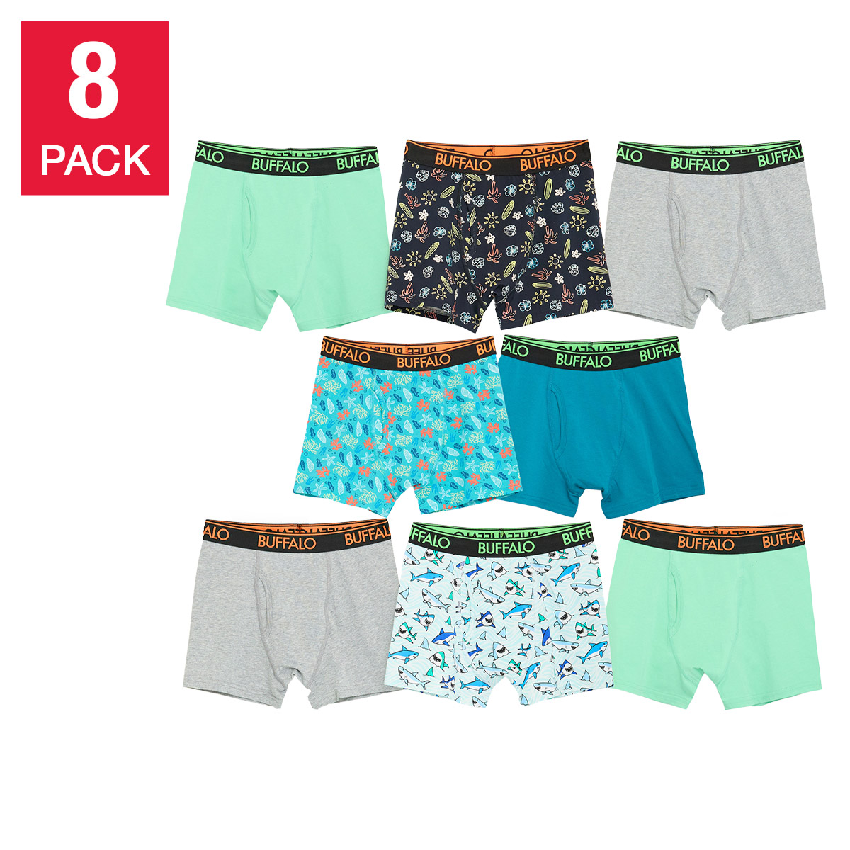 Buffalo Boys Boxer Brief, 8-pack