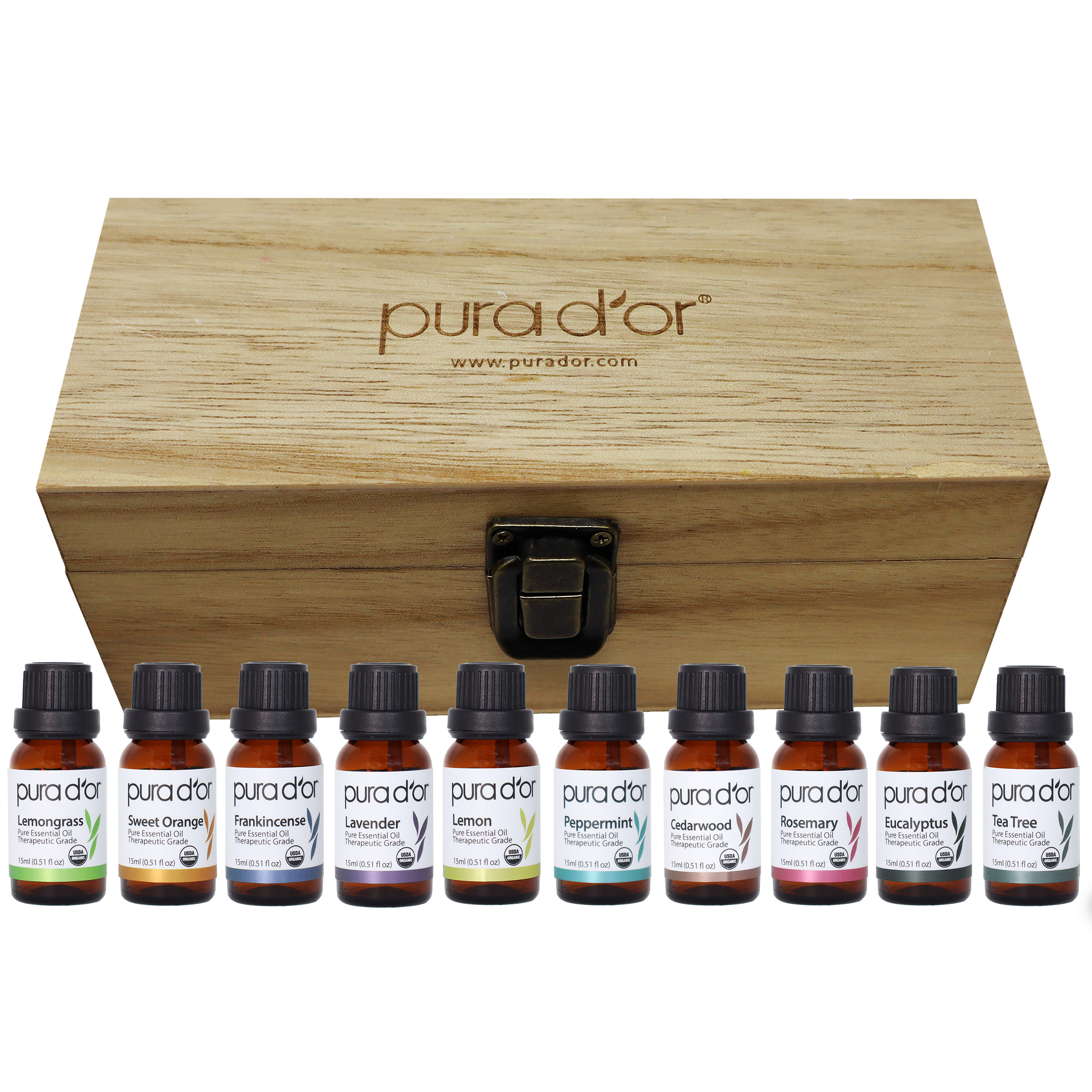 Pura d'or Perfect 10 Essential Oil Set, 5.07 fl oz