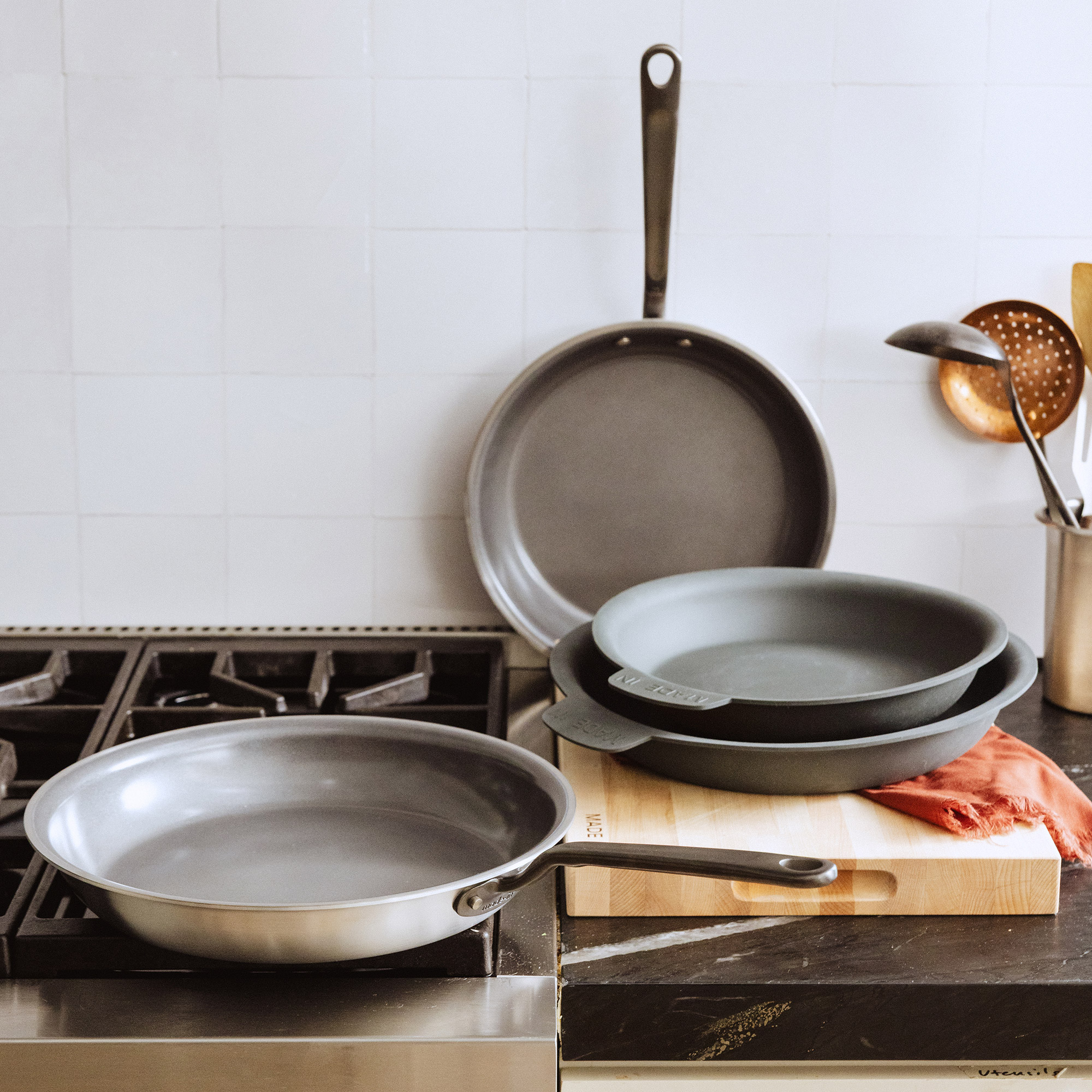 MADE IN 4-piece CeramiClad Non-Stick Frying Pan Set