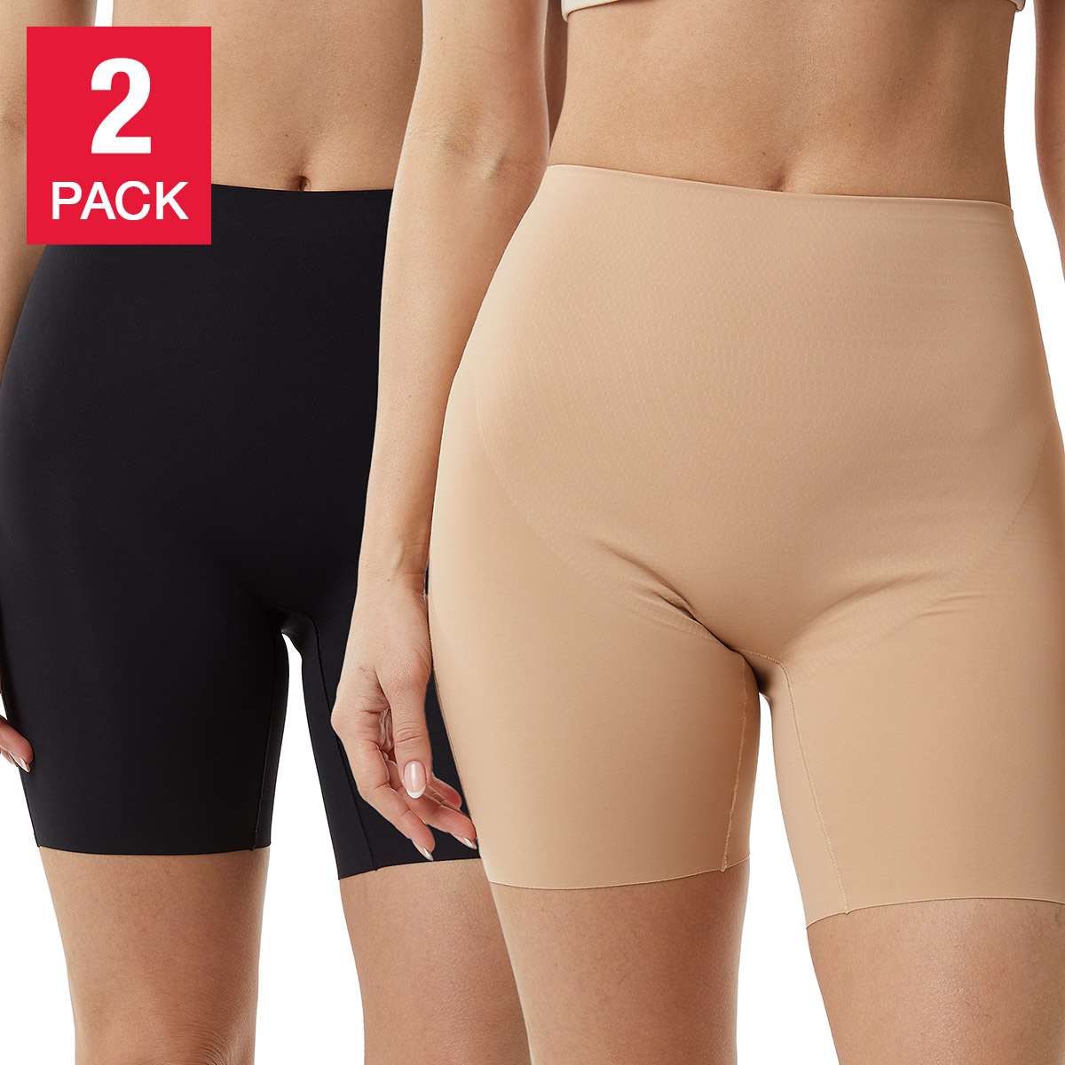 32 Degrees Women's Layer Zero Shaping Shorts, 2-pack