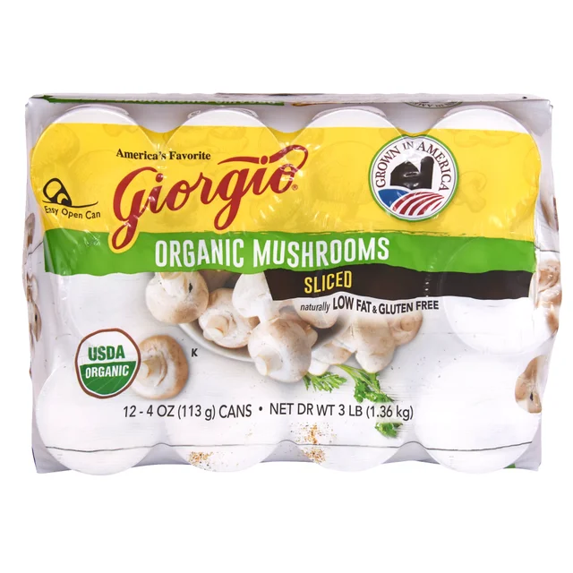 Giorgia Organic Mushrooms Sliced, 4 oz, 12-count
