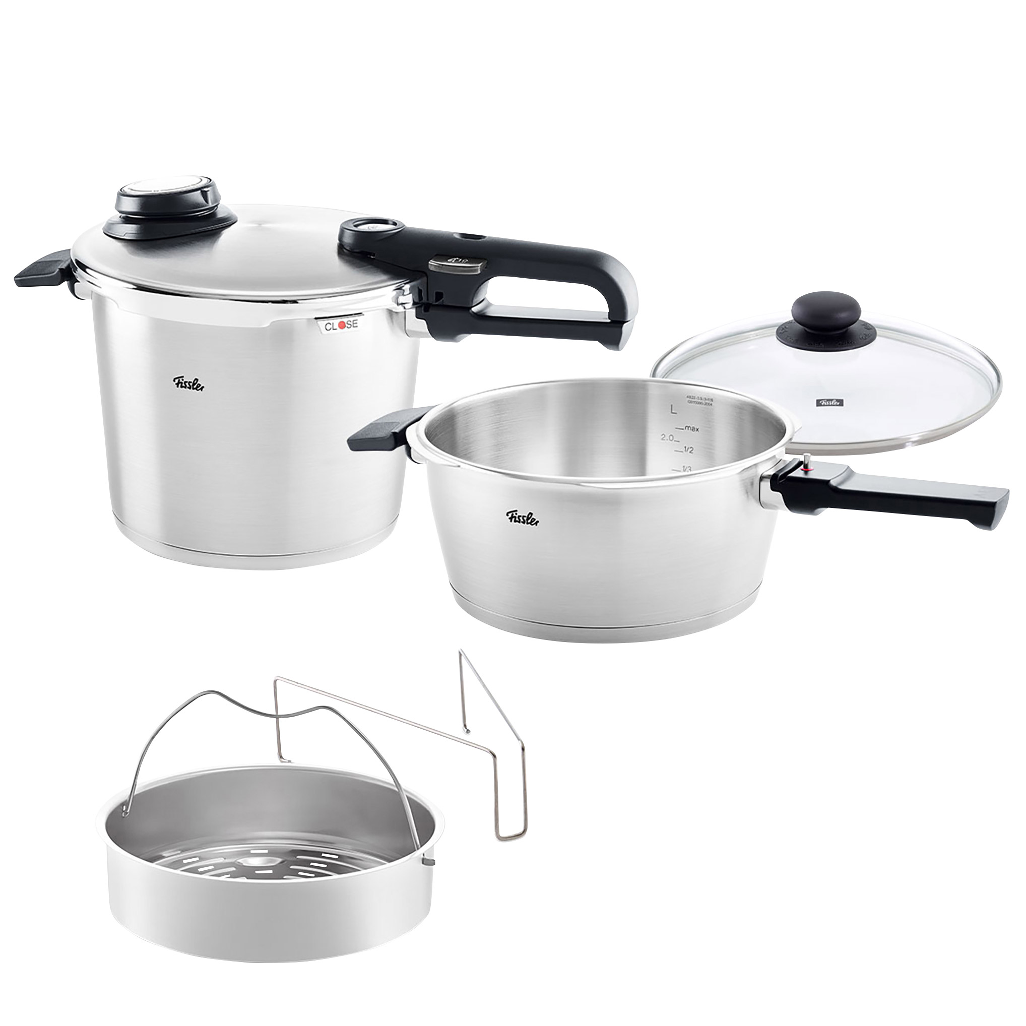 Fissler Vitavit Premium Pressure Cooker Set, 3.5 L (3.7 qt.) & 5.9 L (6.3 qt.)