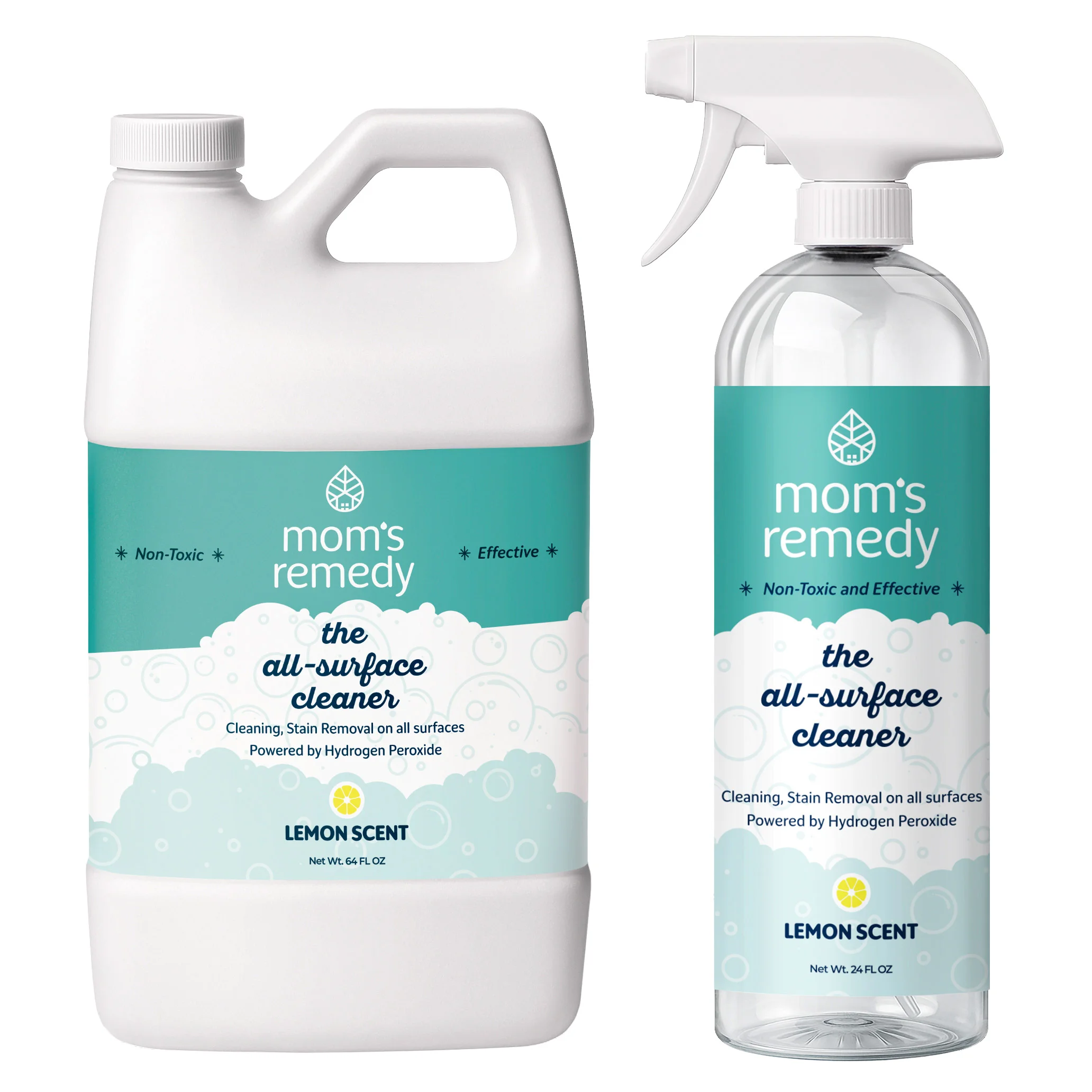 MomRemedy Hydrogen Peroxide Based Cleaner & Stain Remover, Lemon