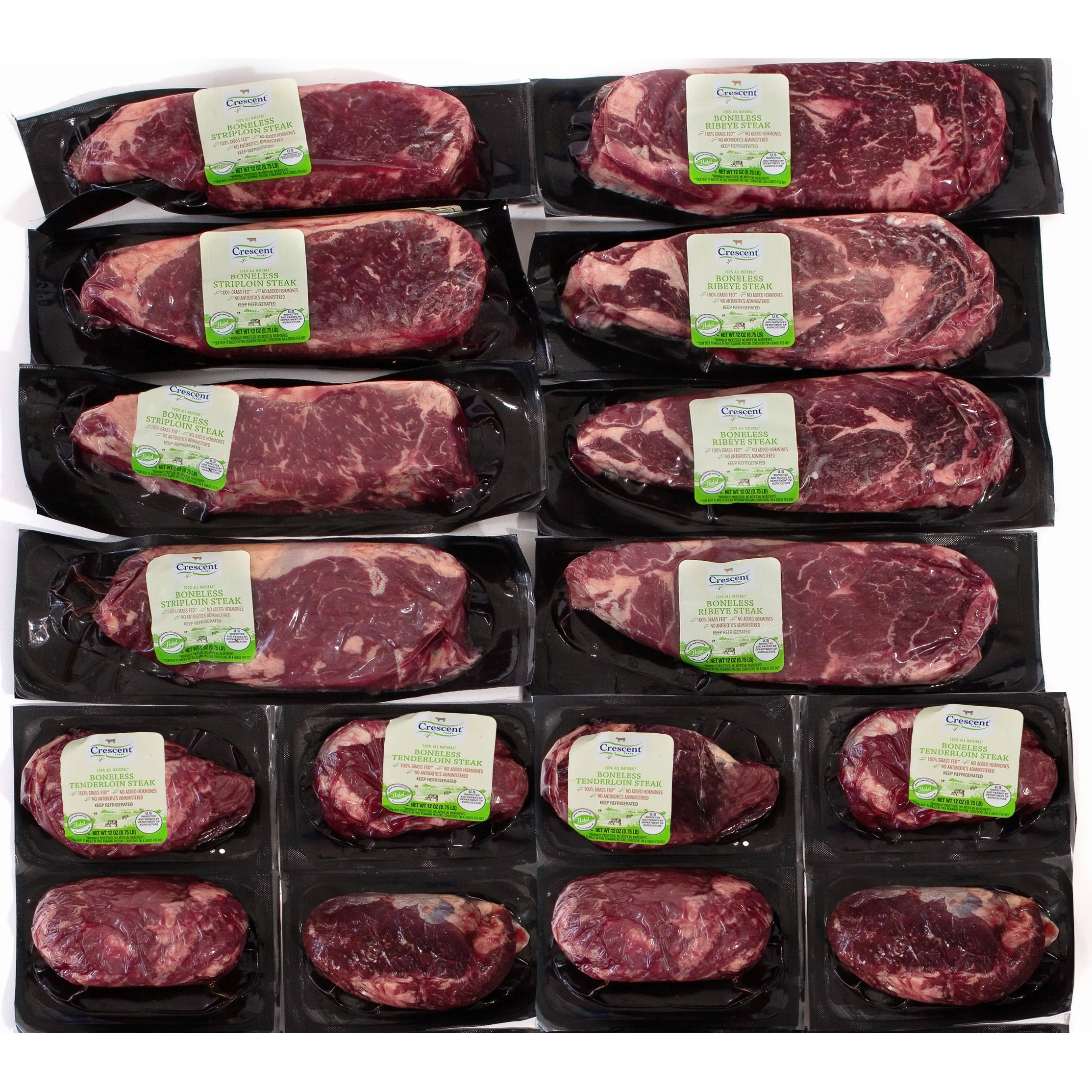 Crescent Foods Halal Hand Cut Steak Locker  16 Total Packs  9 Lbs. Total