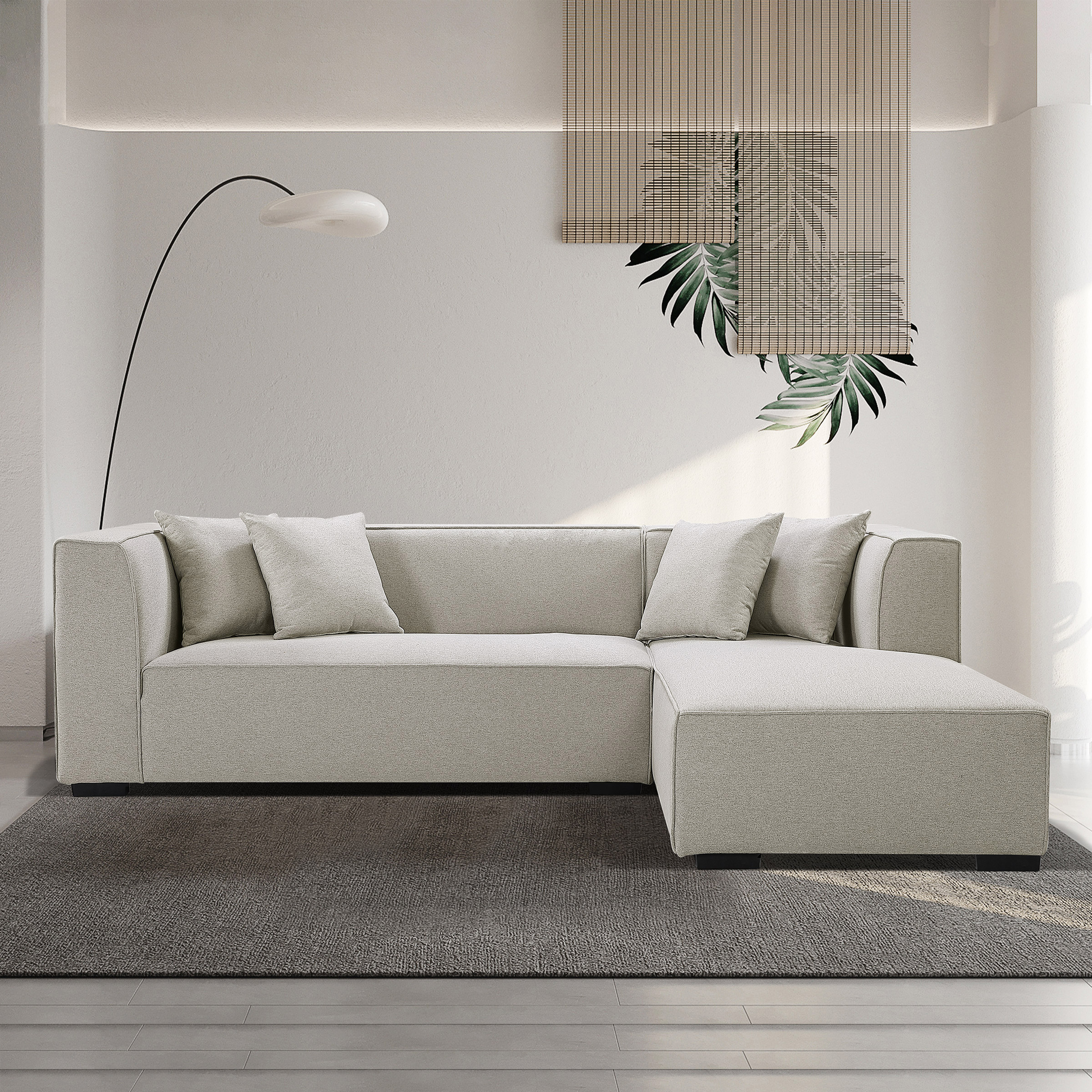 Willow 2-piece Right-hand Facing Fabric Sectional