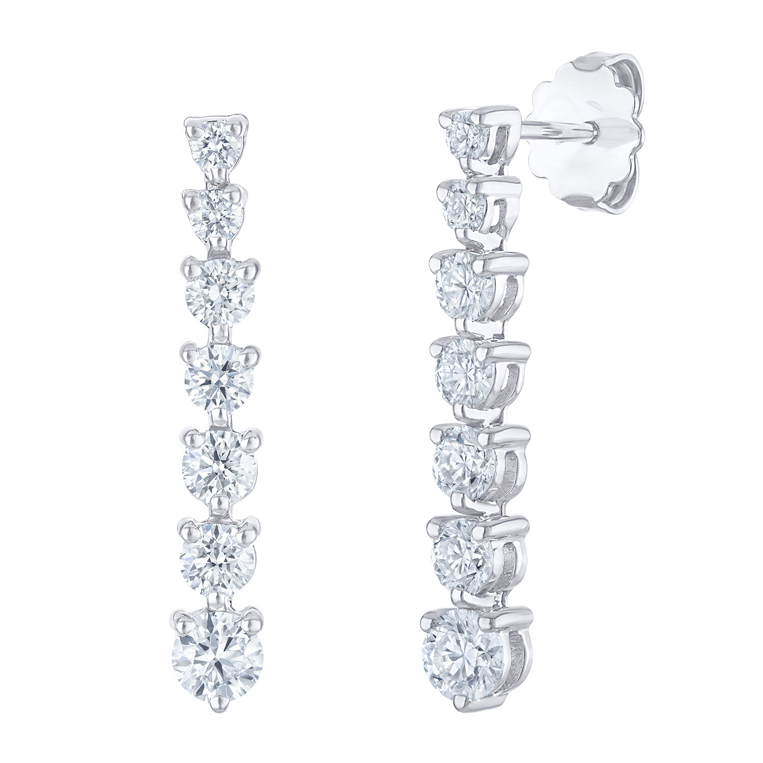 Round Brilliant Diamond Dangle Earrings (1.60 ctw)