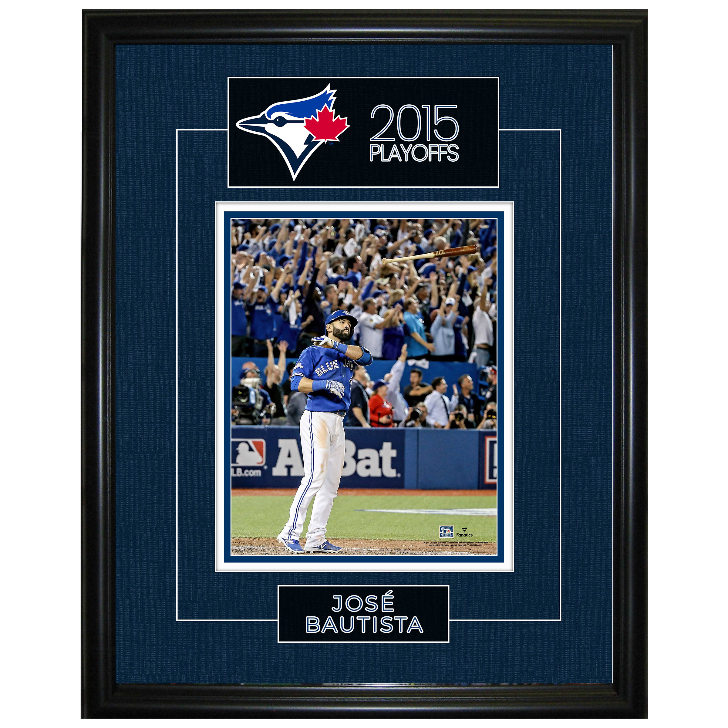 Frameworth Jose Bautista Framed 8x10 in. 2015 Playoffs Game 5 ALDS Homerun Bat Flip
