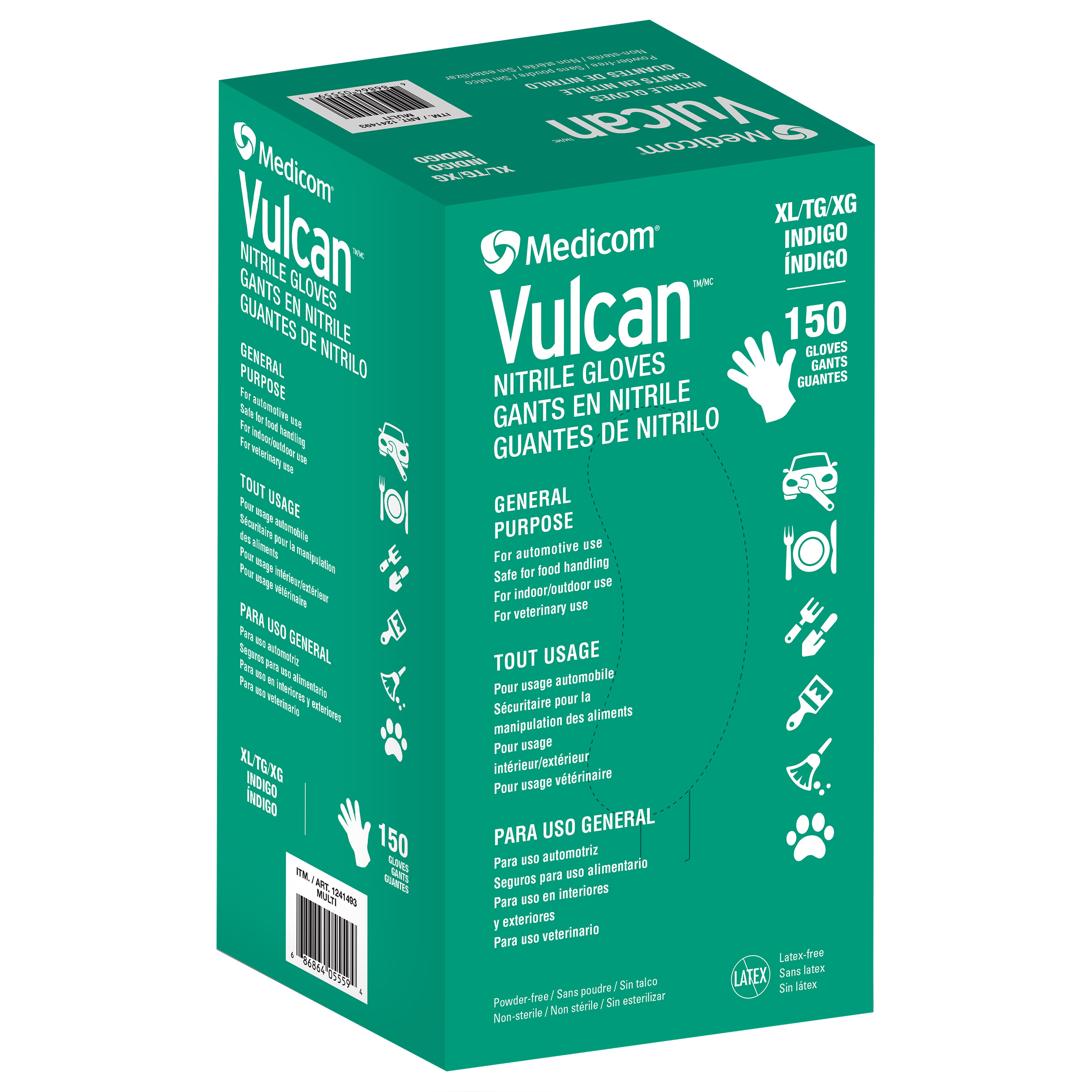 Vulcan Nitrile Gloves, XL, Indigo | Costco