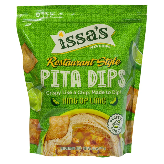 ISSA'S HINT OF LIME PITA CHIPS 26 OUNCES