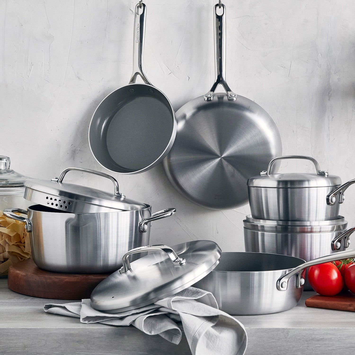 GreenPan GP5 Ceramic Non-Stick Stainless Steel 10-piece Cookware Set