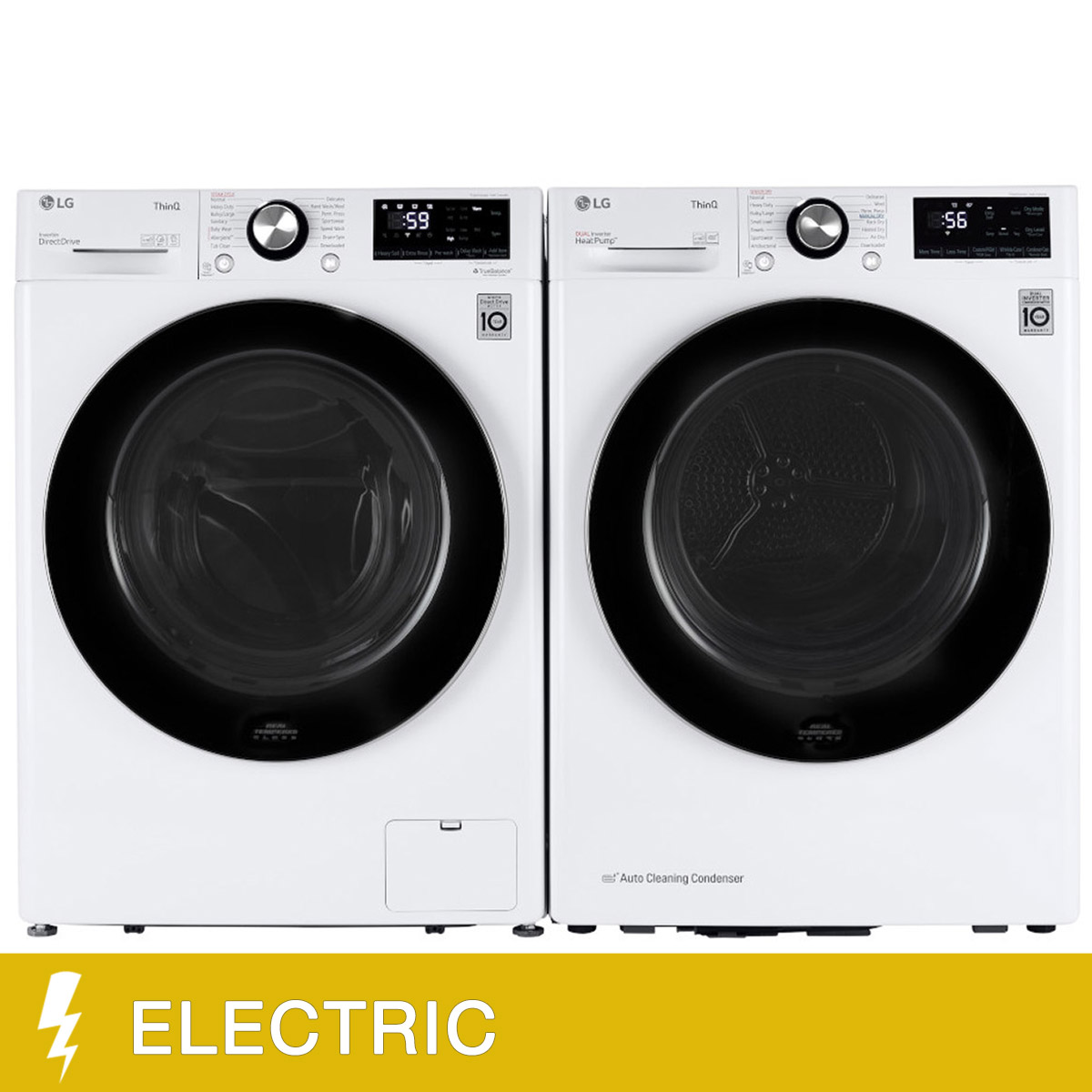 LG Laundry Bundle Compact 2.6 cu ft. Front Load Washer and 4.2 cu ft. Electric Dryer