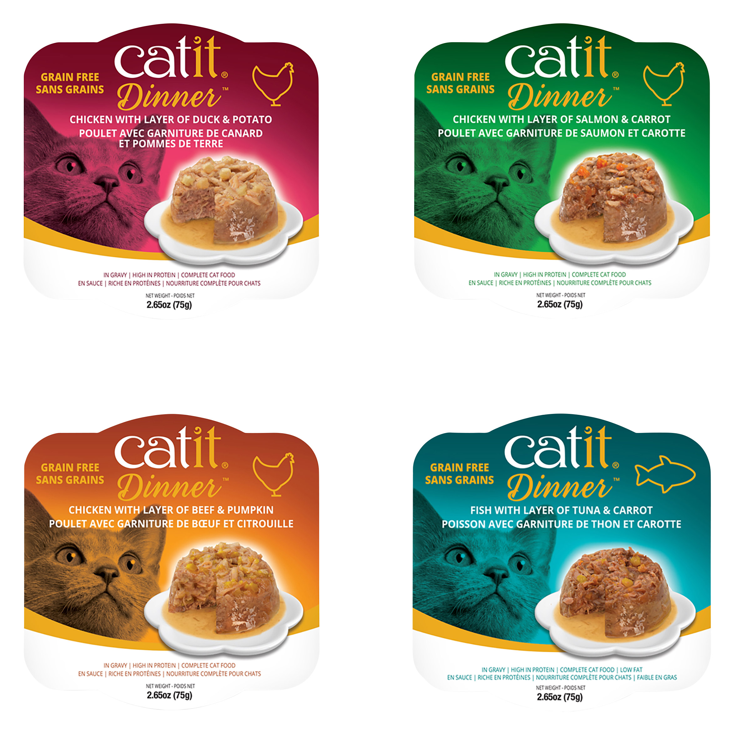 Catit Assorted Cat Food Dinners, 24 x 80 g (2.8 oz)