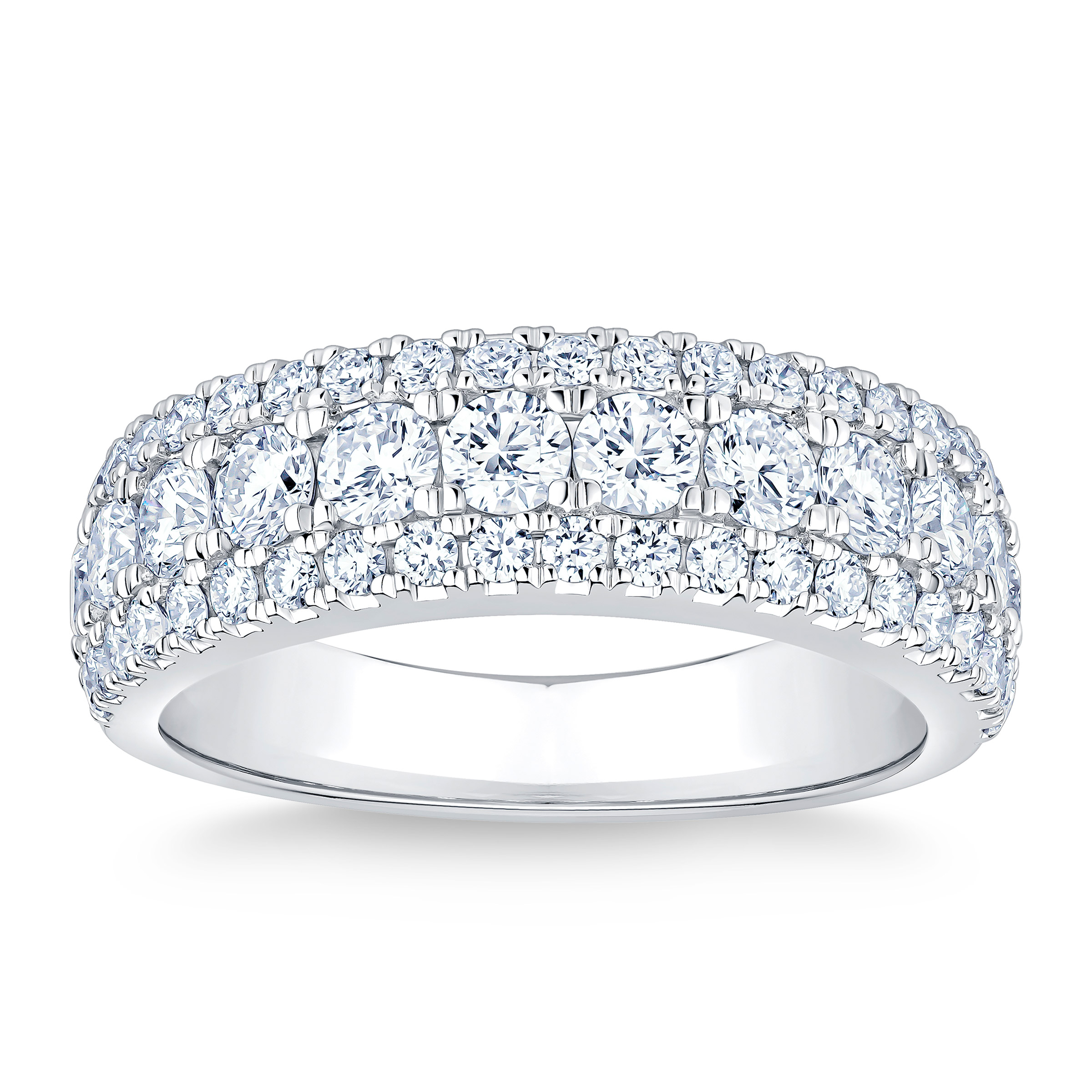 Round Brilliant Diamond Three Row Band (1.50 ctw)
