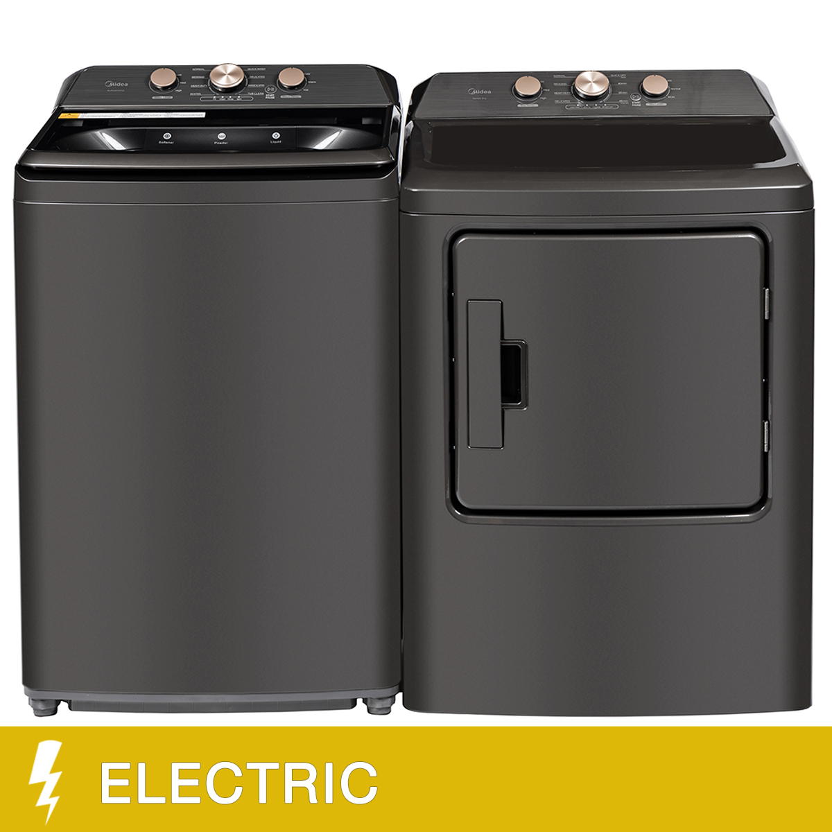 Midea Laundry Bundle 4.7 cu ft. Top Load Washer and 7.0 cu