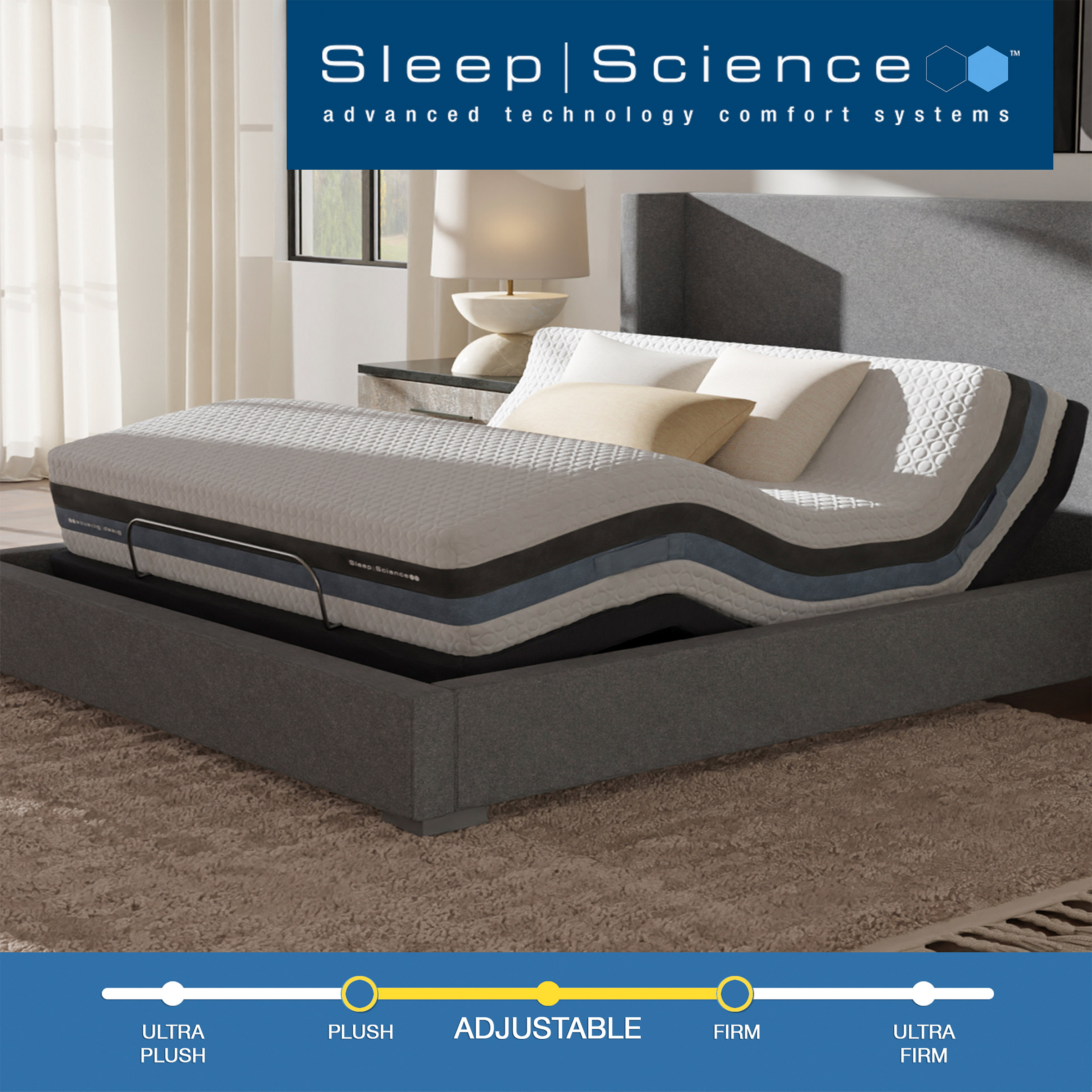 Sleep Science 12" iFlip Sonoma Memory Foam Mattress with Adjustable Power Base