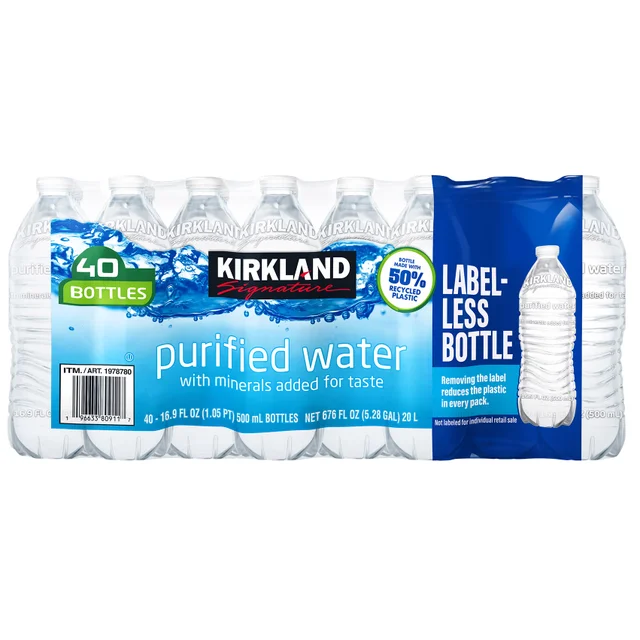 KIRKLAND SIGNATURE LABEL-LESS WATER 40/16.9 OZ